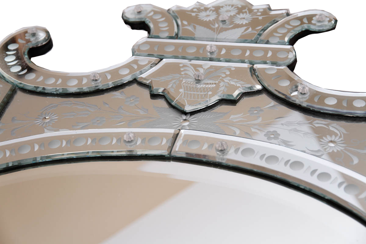 Ornate Silver Tone Wall Mirror