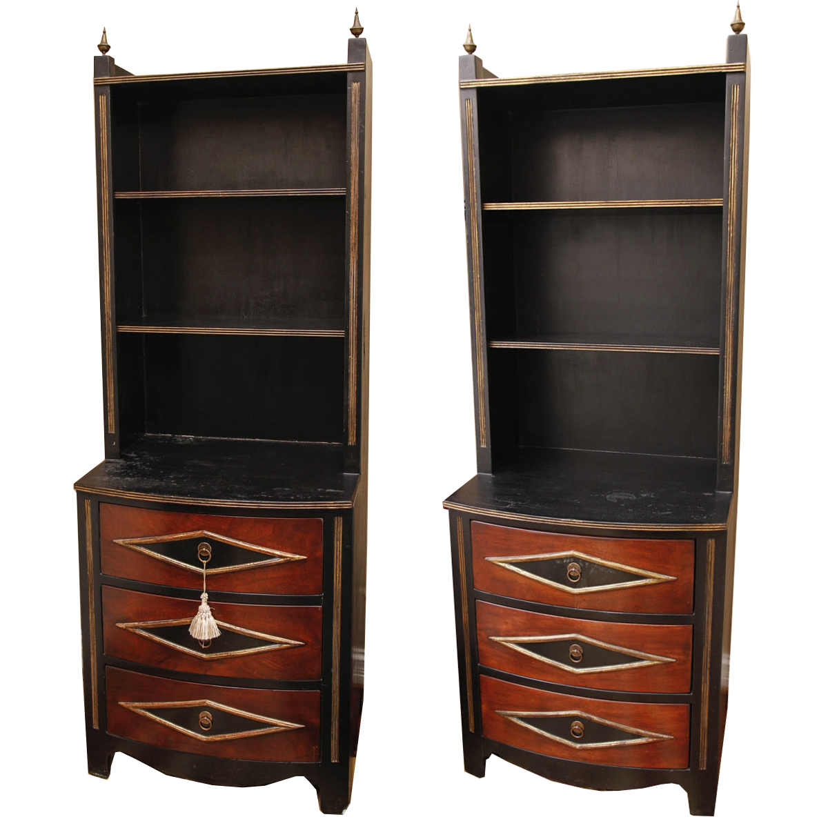 Pair of Vintage Chest of Drawers With Bookcase Shelving