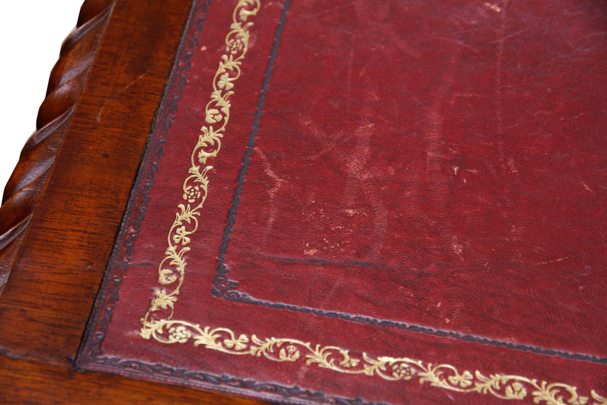 Chippendale Style Leather Top Desk and Upholstered Chair