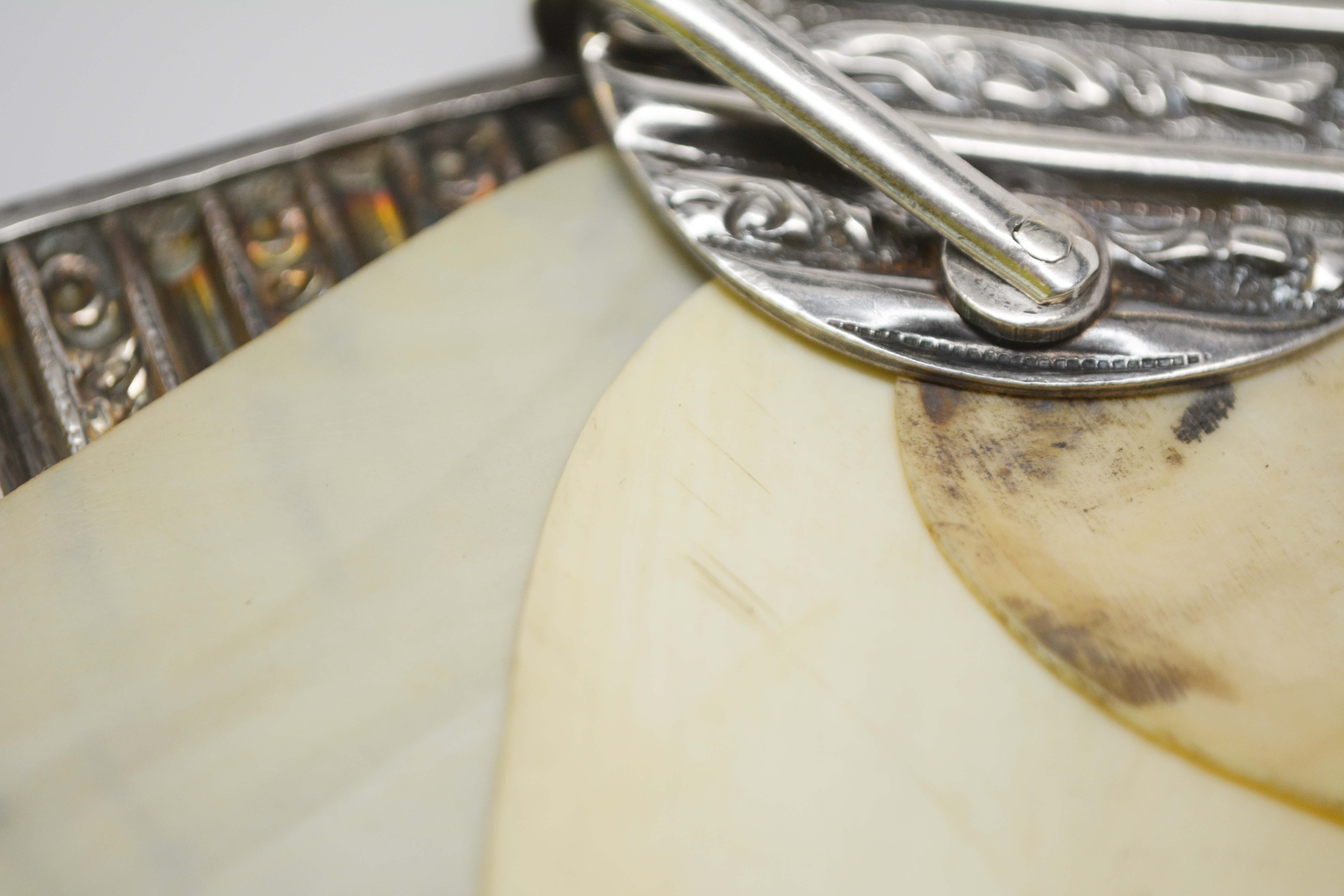 Antique Sterling Silver and Celluloid Chatelaine Dance Card Book