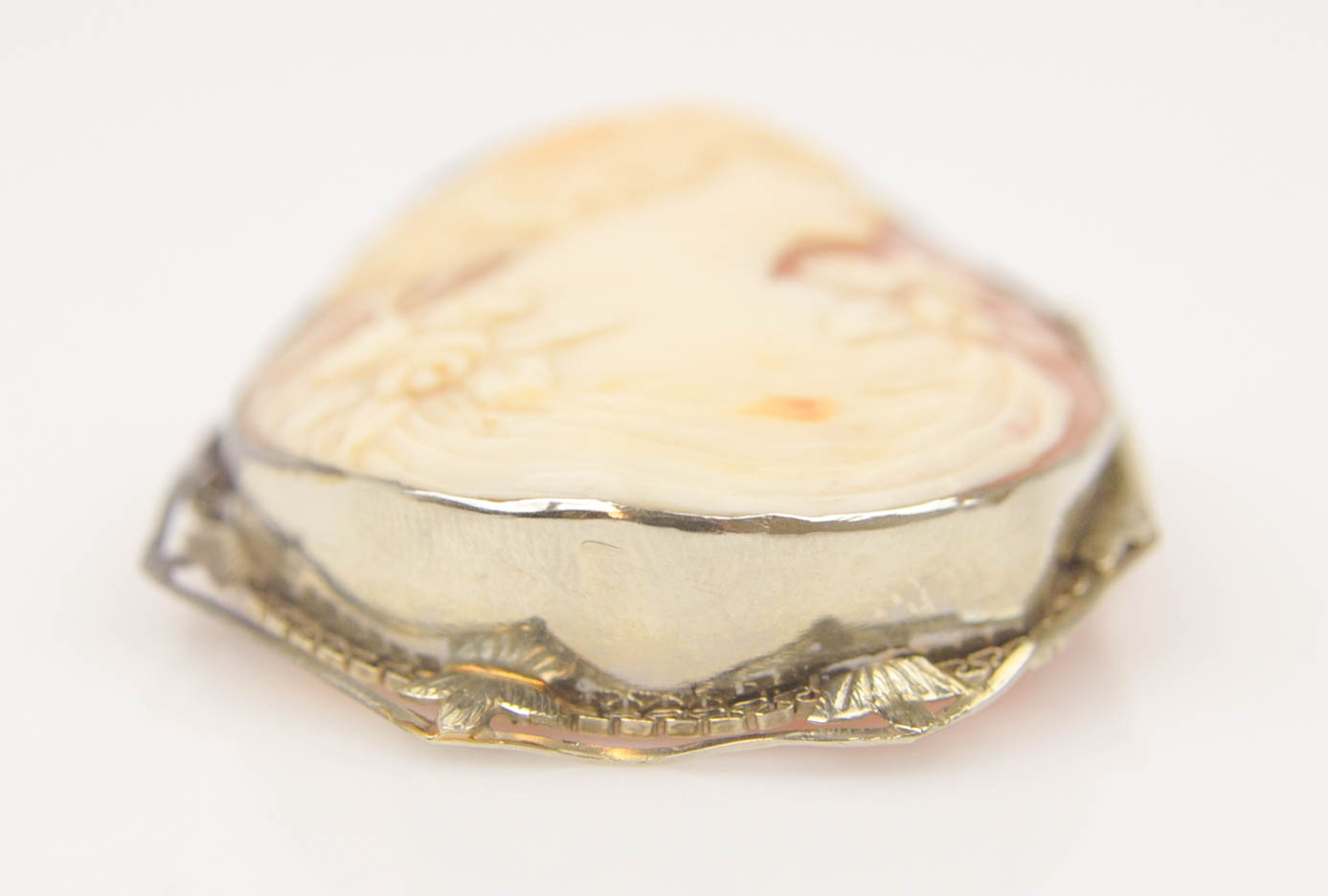 Carved Shell Cameo with 14 K Convertible Pin and Pendant