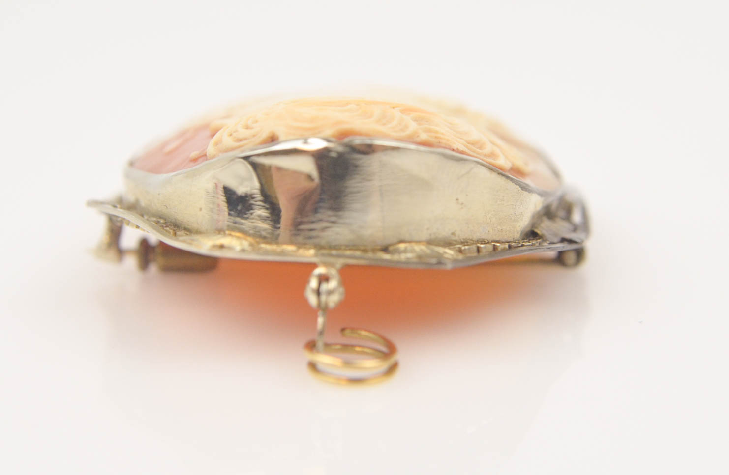 Carved Shell Cameo with 14 K Convertible Pin and Pendant