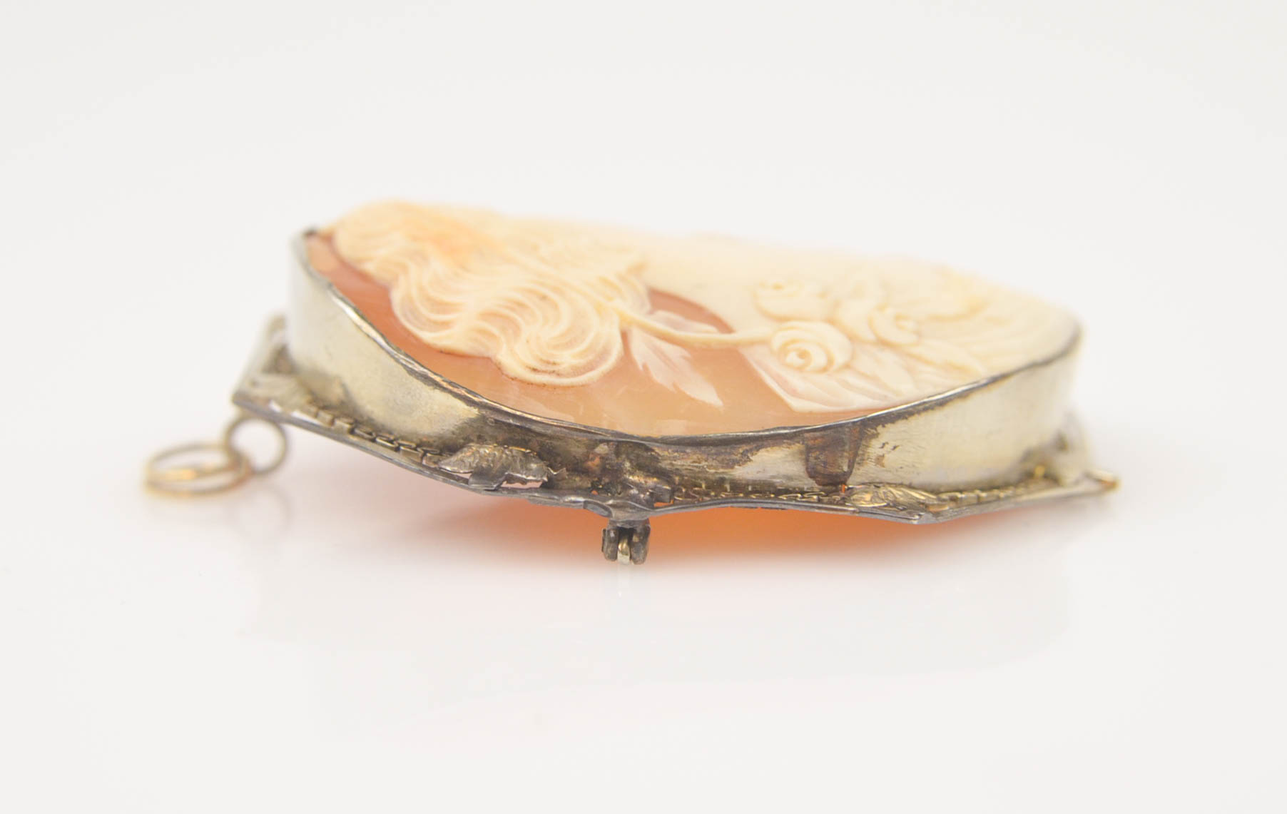 Carved Shell Cameo with 14 K Convertible Pin and Pendant