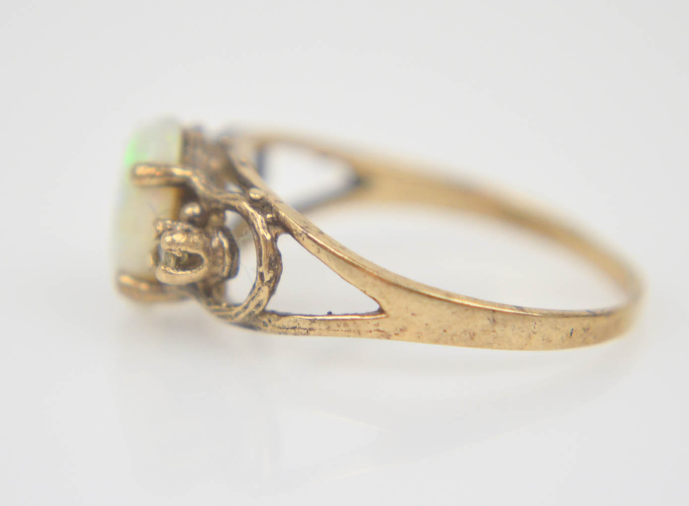 Vintage 10K Yellow Gold Opal and Citrine Ring