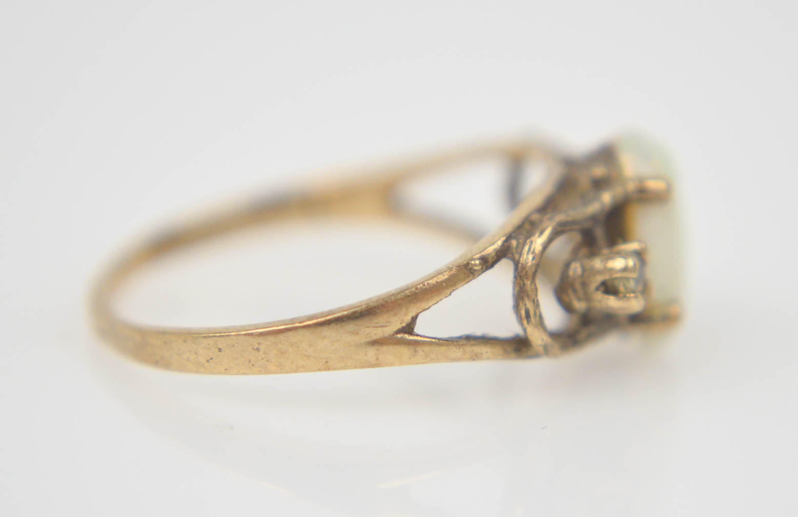 Vintage 10K Yellow Gold Opal and Citrine Ring