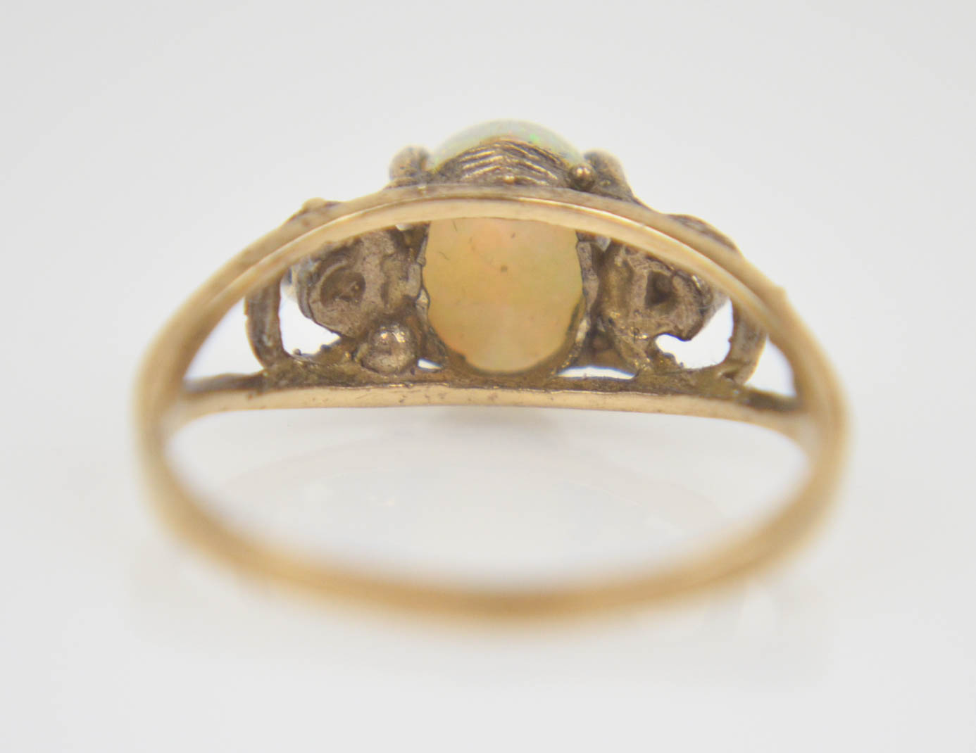Vintage 10K Yellow Gold Opal and Citrine Ring