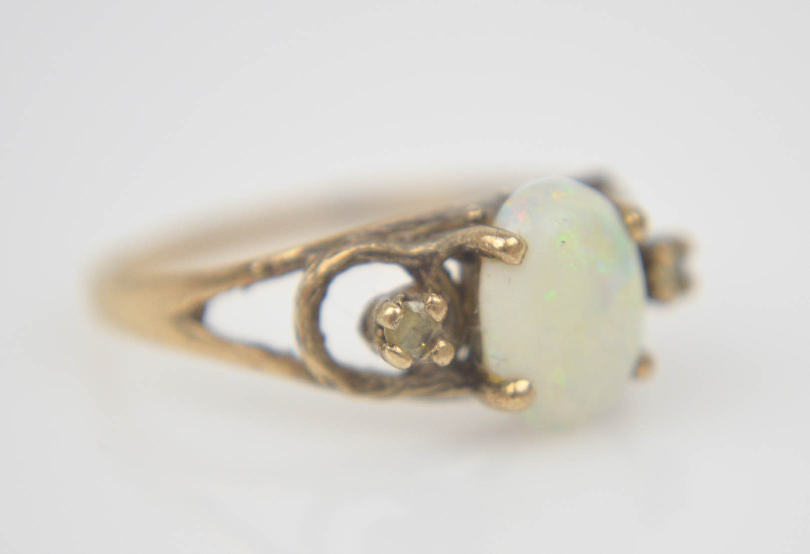Vintage 10K Yellow Gold Opal and Citrine Ring