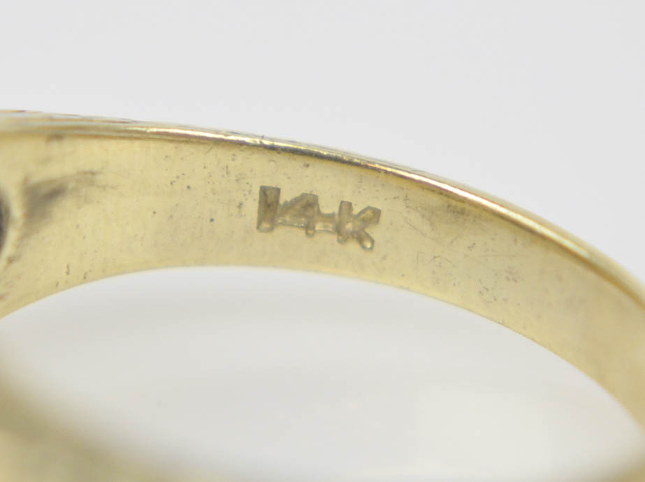 14K Yellow Gold Sapphire and Pearl Ring