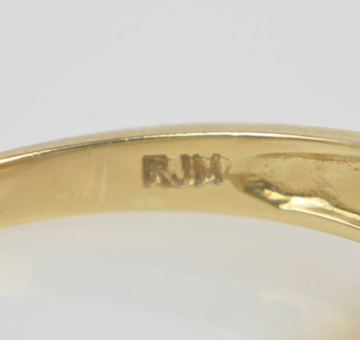 14K Yellow Gold Tanzanite, Opal, and Diamond Ring