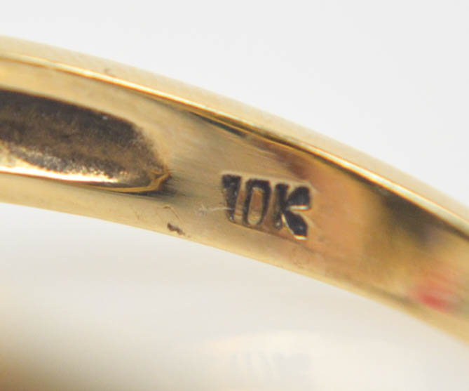 10K Yellow Gold Sapphire and Pearl Ring