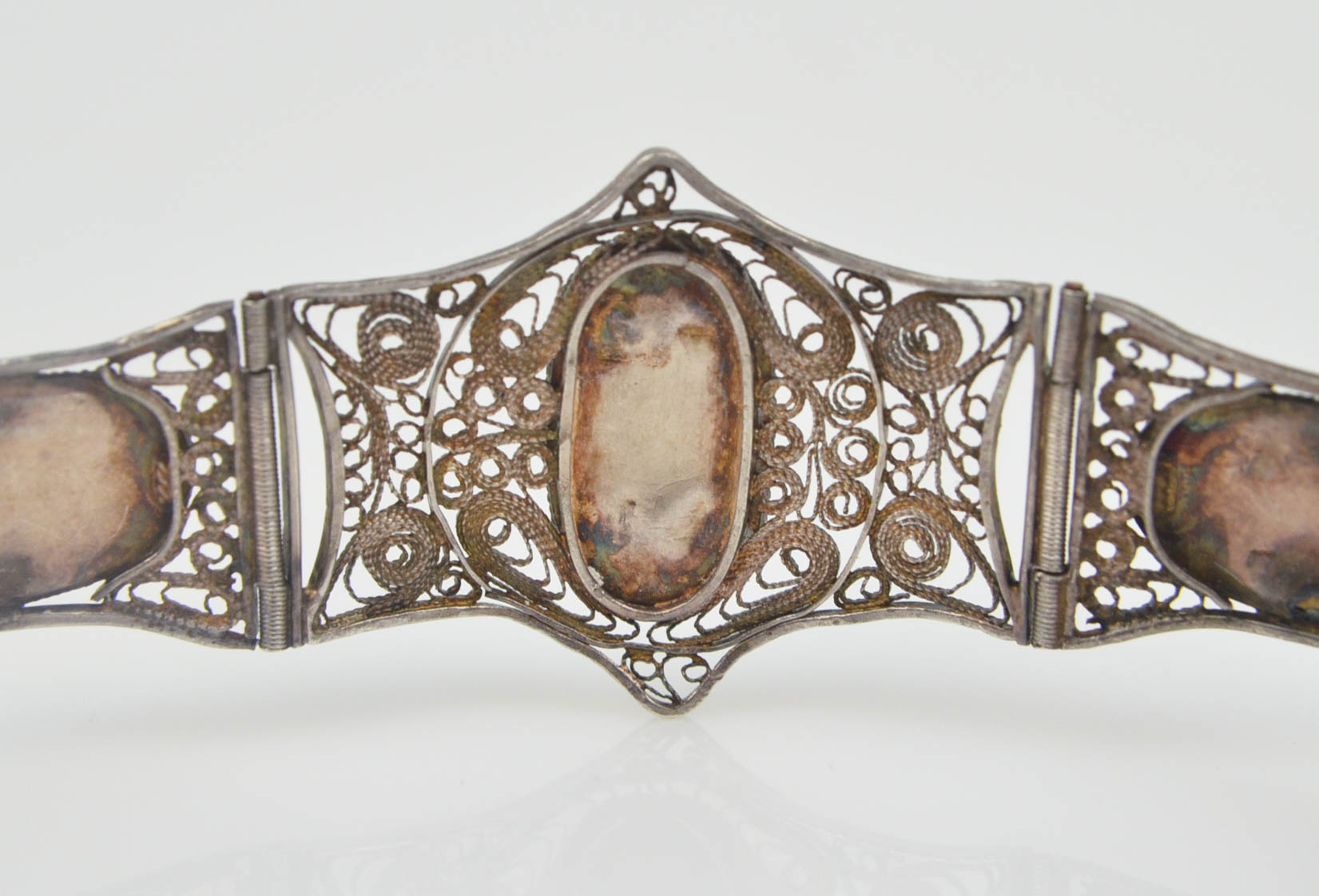 Sterling Silver and Porcelain Bracelet