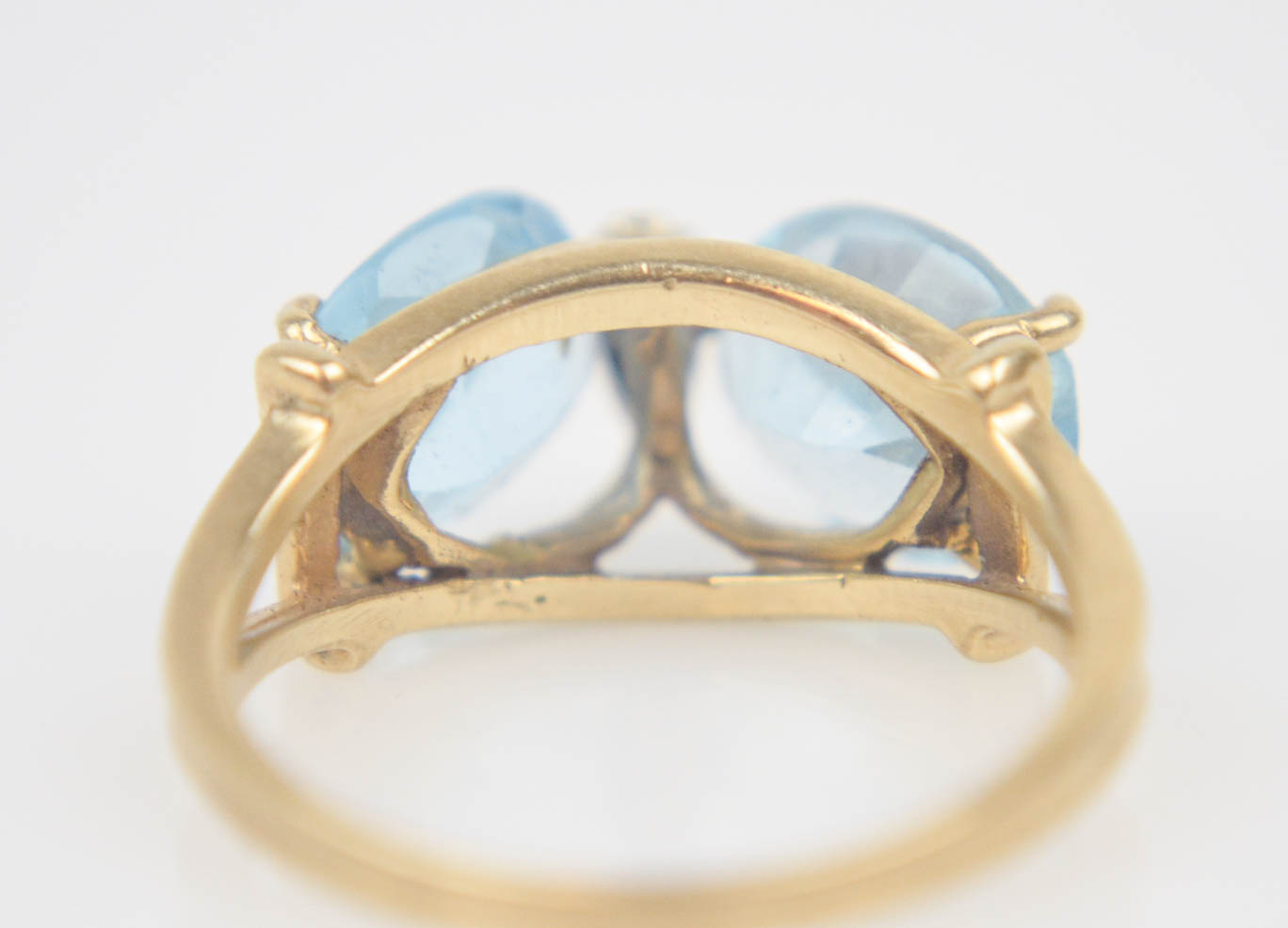 Vintage 14K Yellow Gold Topaz and Diamond Ring