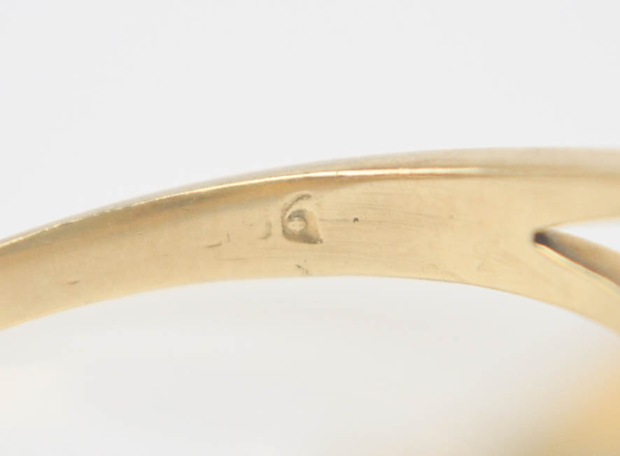 Vintage 14K Yellow Gold Topaz and Diamond Ring