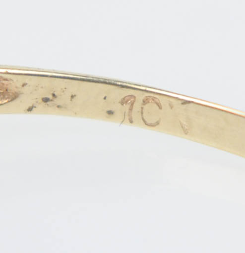 Vintage 10K Yellow Gold Mystic Topaz and Diamond Ring