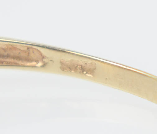 Vintage 10K Yellow Gold Mystic Topaz and Diamond Ring