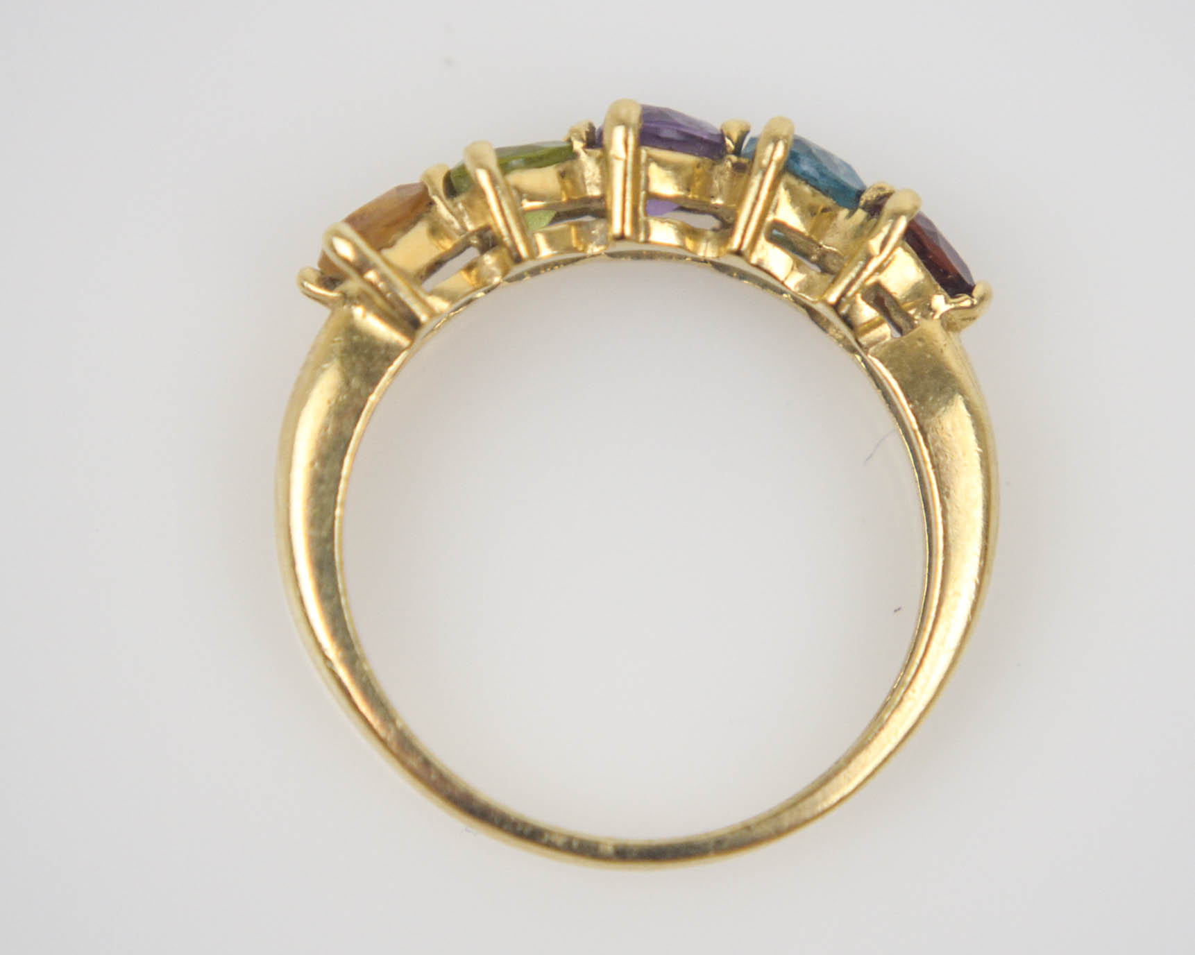14K Yellow Gold Multi-colored Gemstone Ring