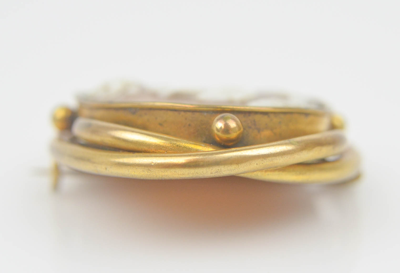 Gold Wash and Carved Cameo Brooch