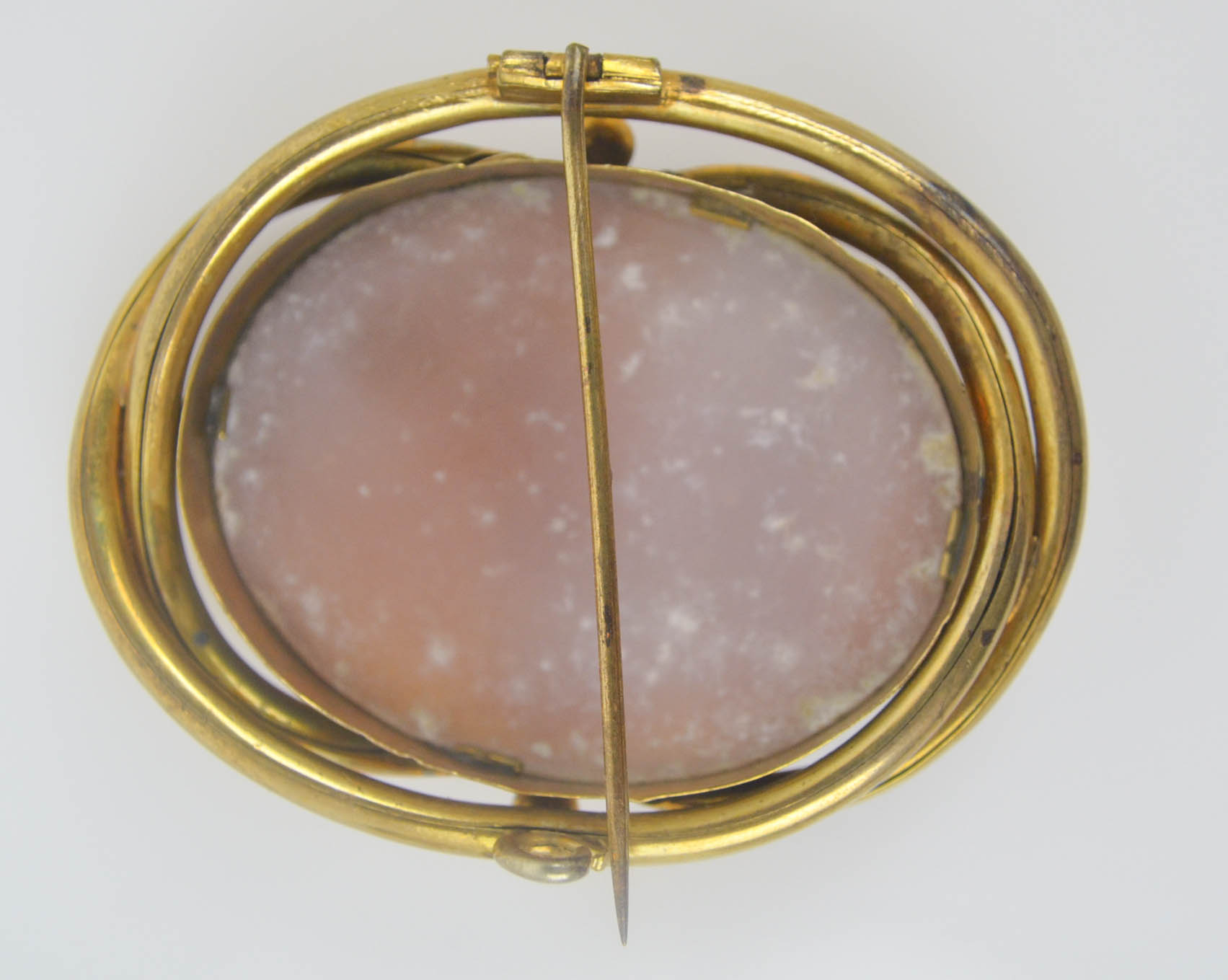 Gold Wash and Carved Cameo Brooch