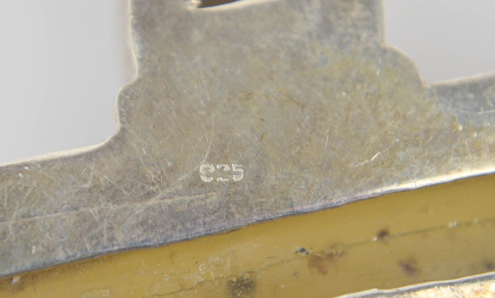 Sterling Silver Pendant with Mixed Stones Including Amber