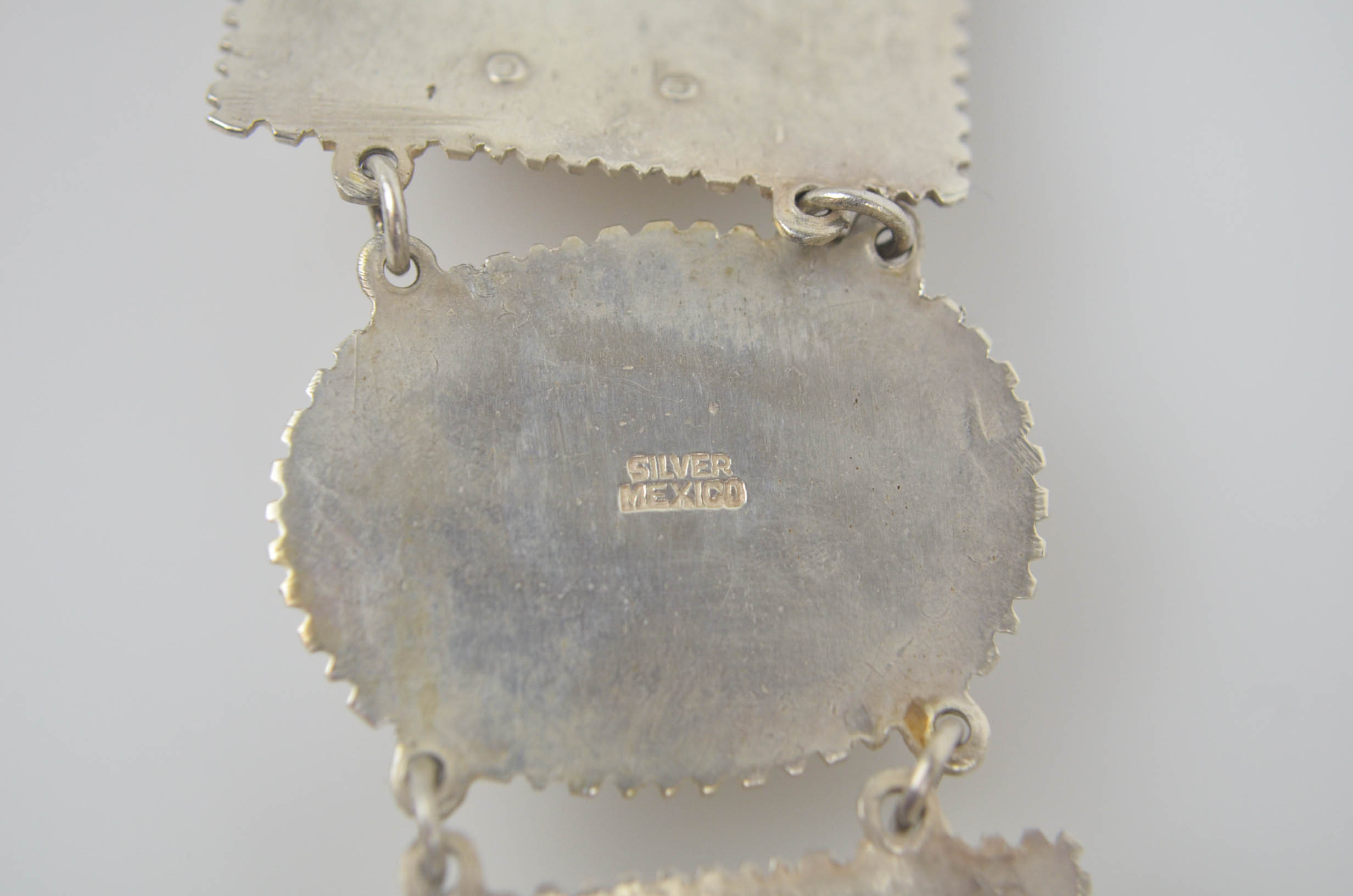 Mother of Pearl and Black Onyx Sterling Silver Bracelet