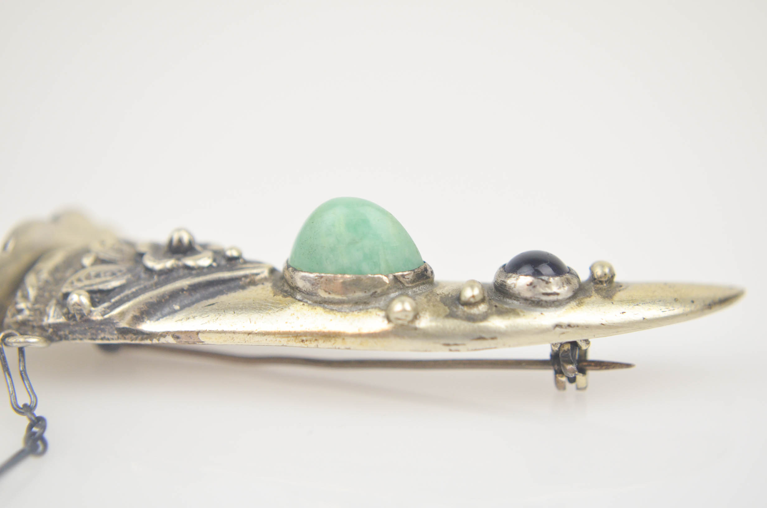 Vintage Pair of Sterling Silver Brooches