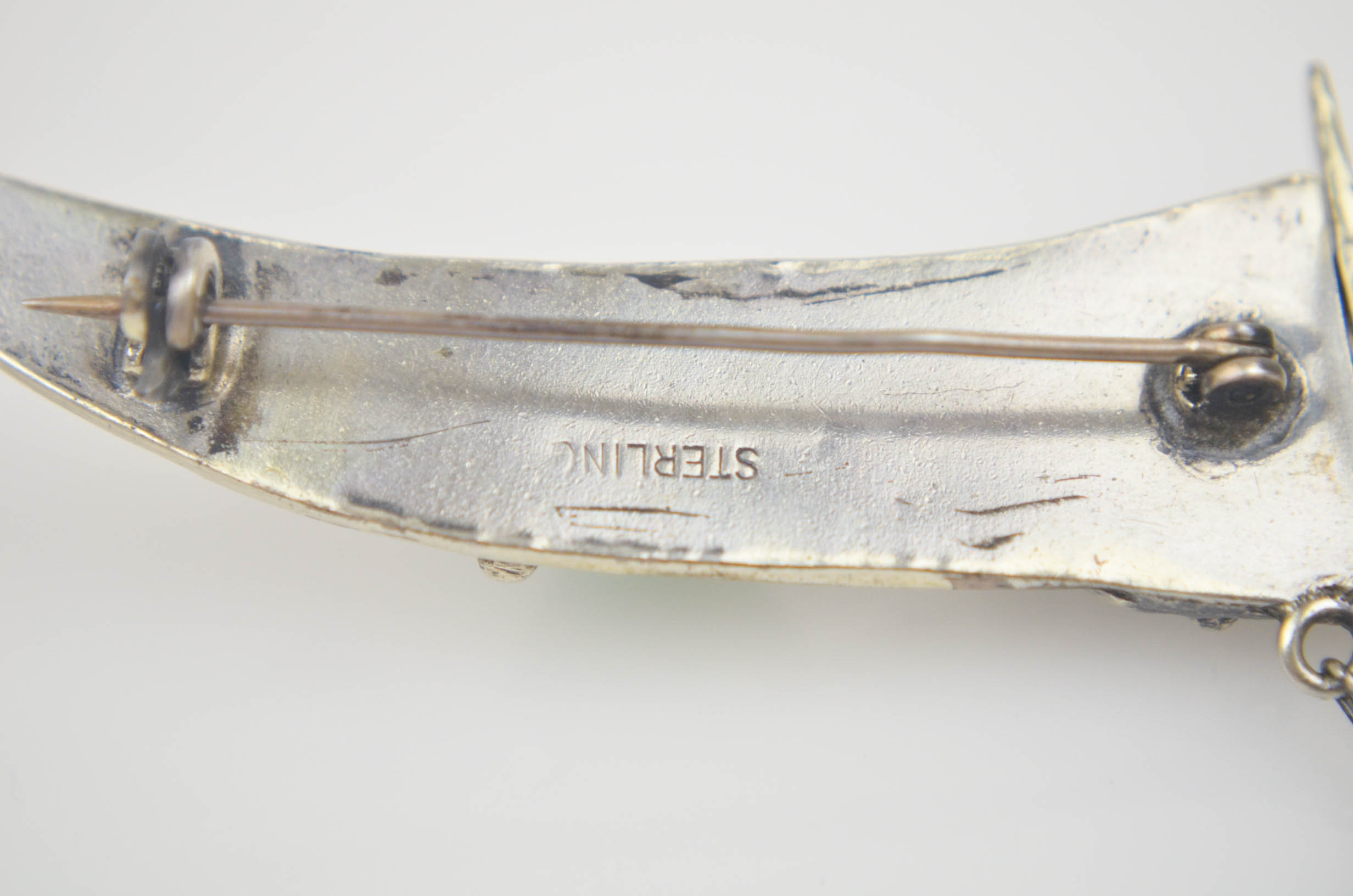 Vintage Pair of Sterling Silver Brooches