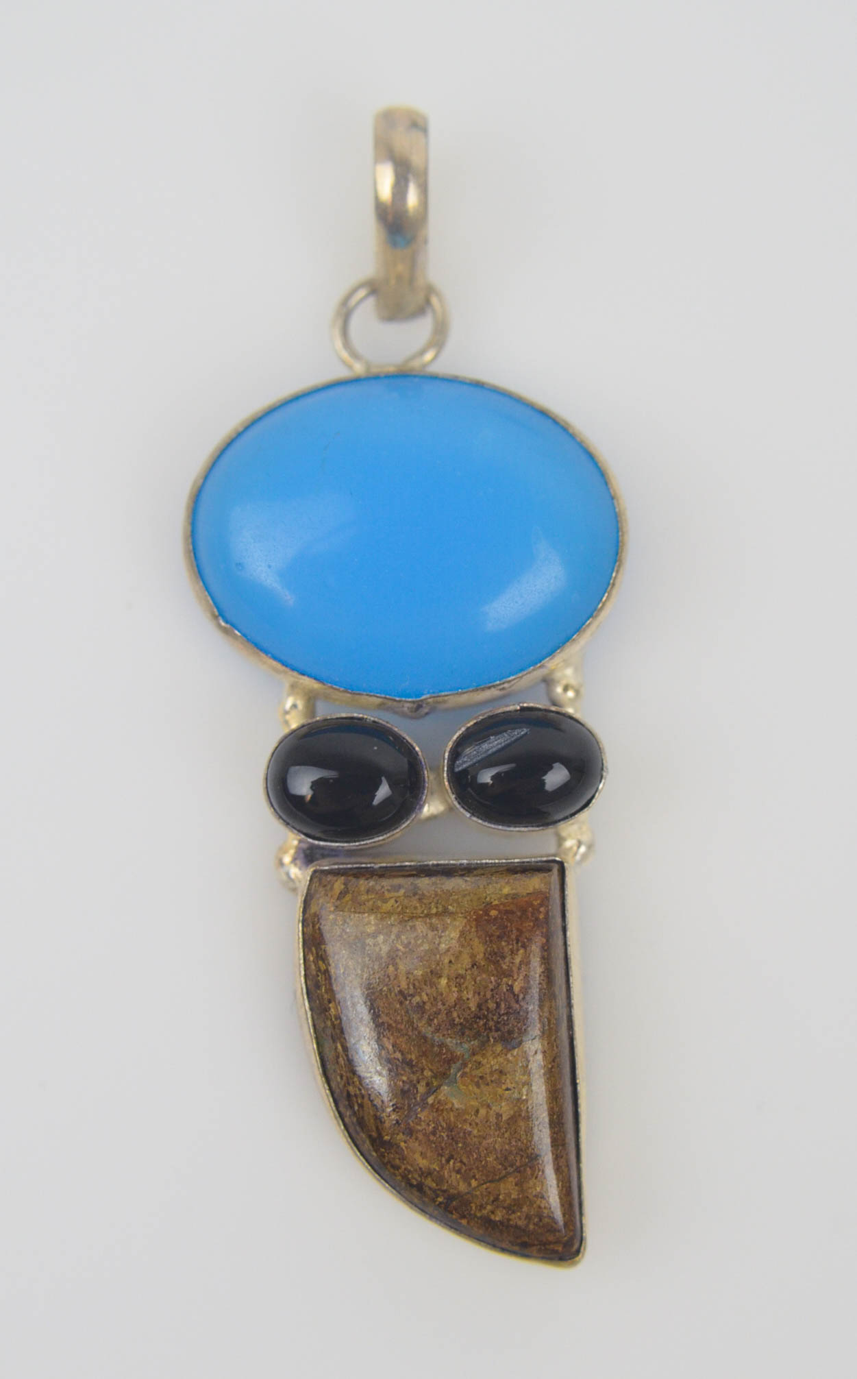 Sterling and Multi Colored Stone Pendants