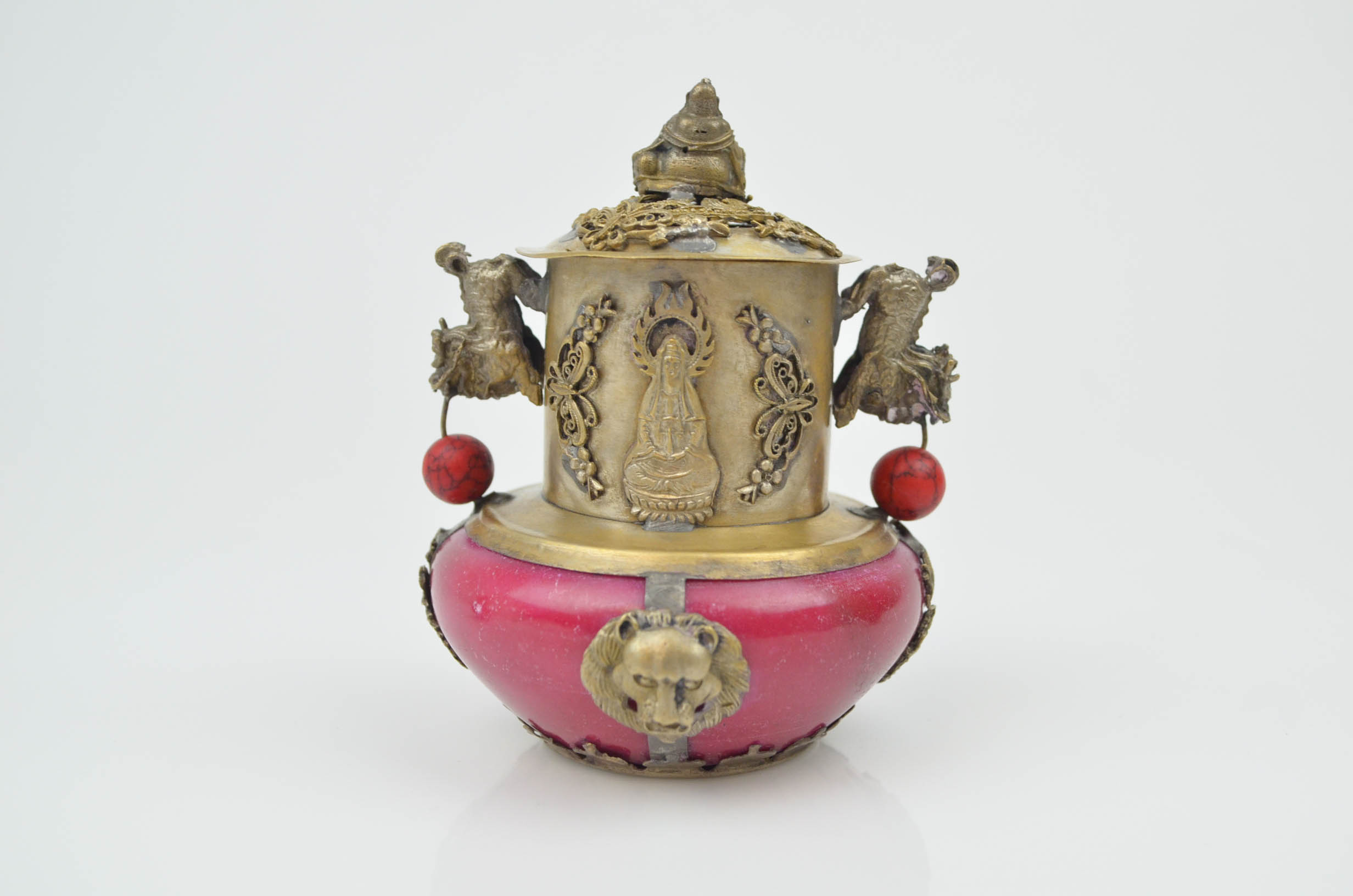 Collection of Chinese Red Stone Decor Pieces