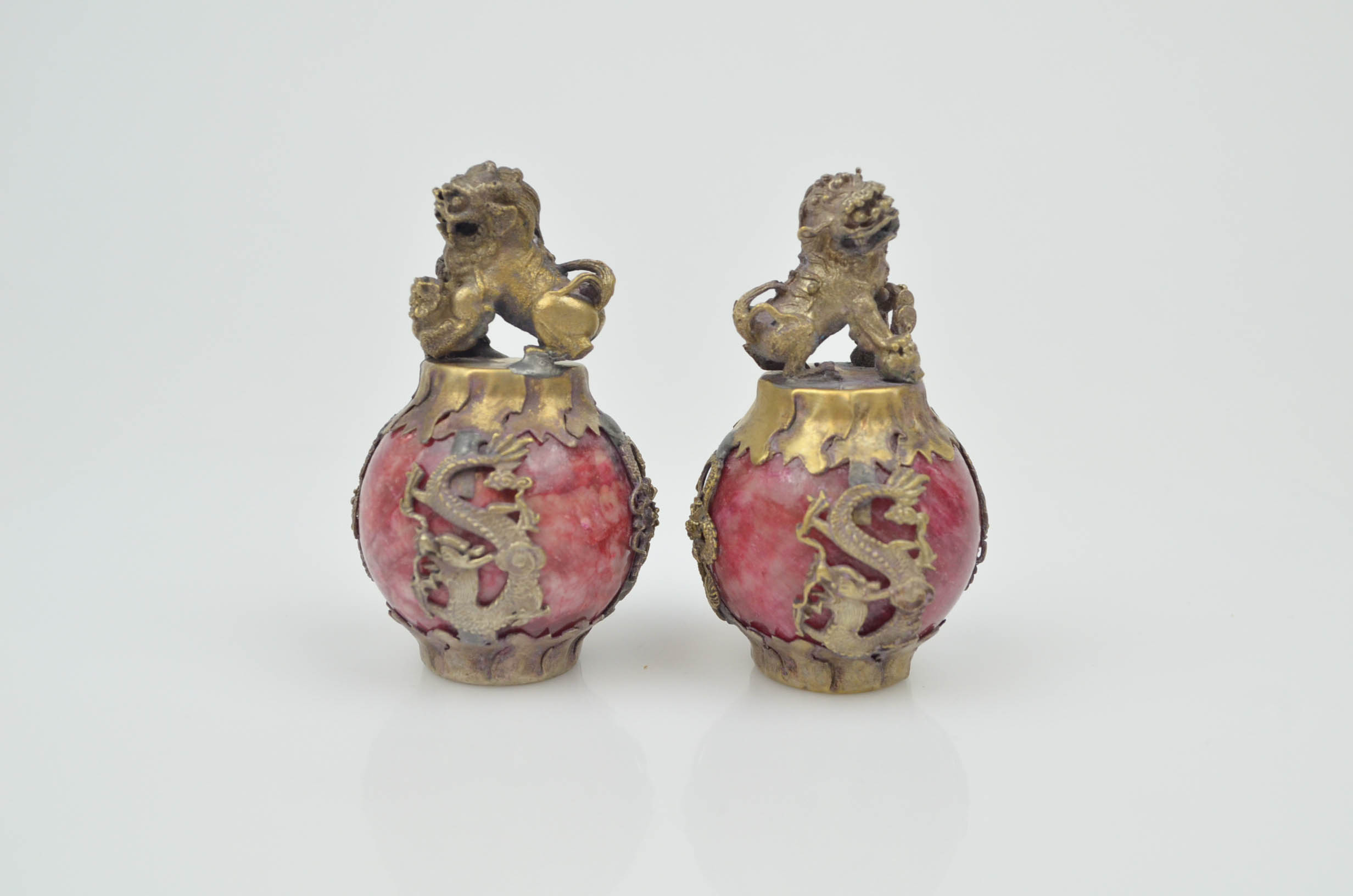 Collection of Chinese Red Stone Decor Pieces