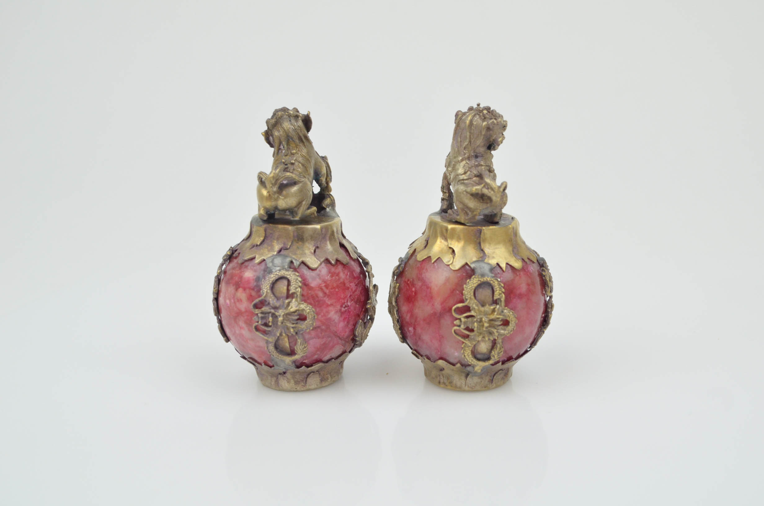 Collection of Chinese Red Stone Decor Pieces