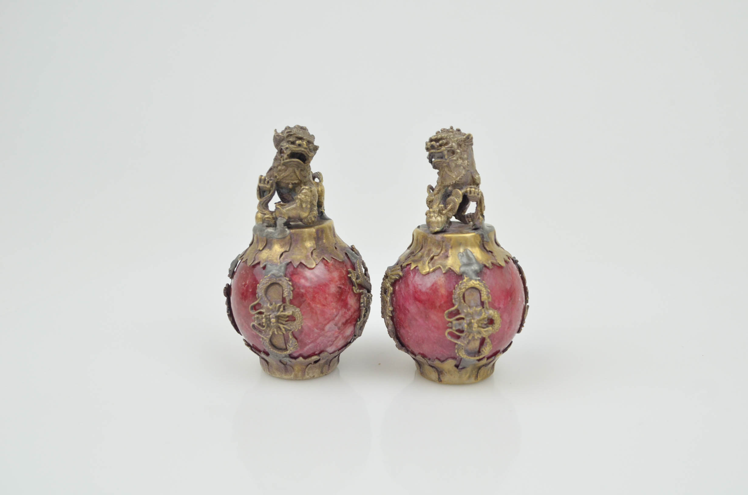 Collection of Chinese Red Stone Decor Pieces