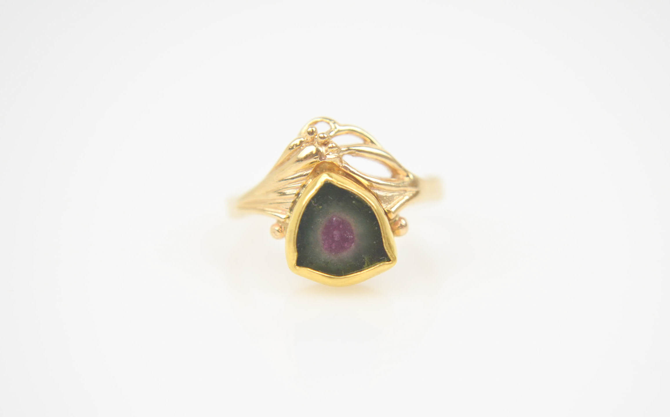 Vintage 14K and Watermelon Tourmaline Ring