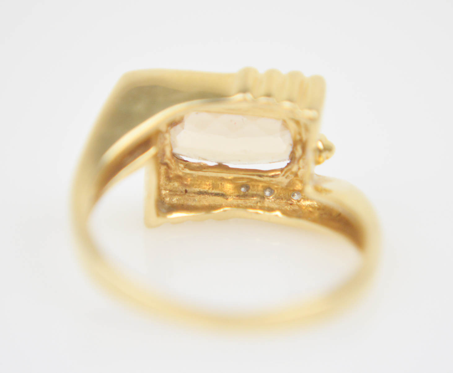 14K Yellow Gold Yellow Topaz and Diamond Ring