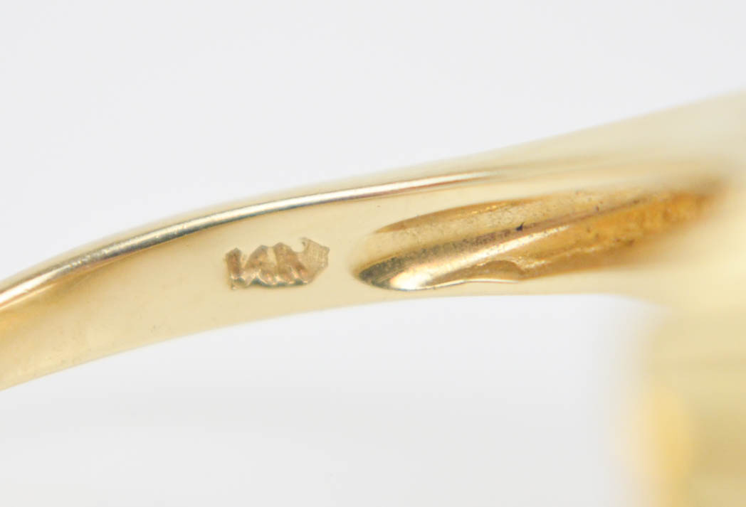 14K Yellow Gold Yellow Topaz and Diamond Ring