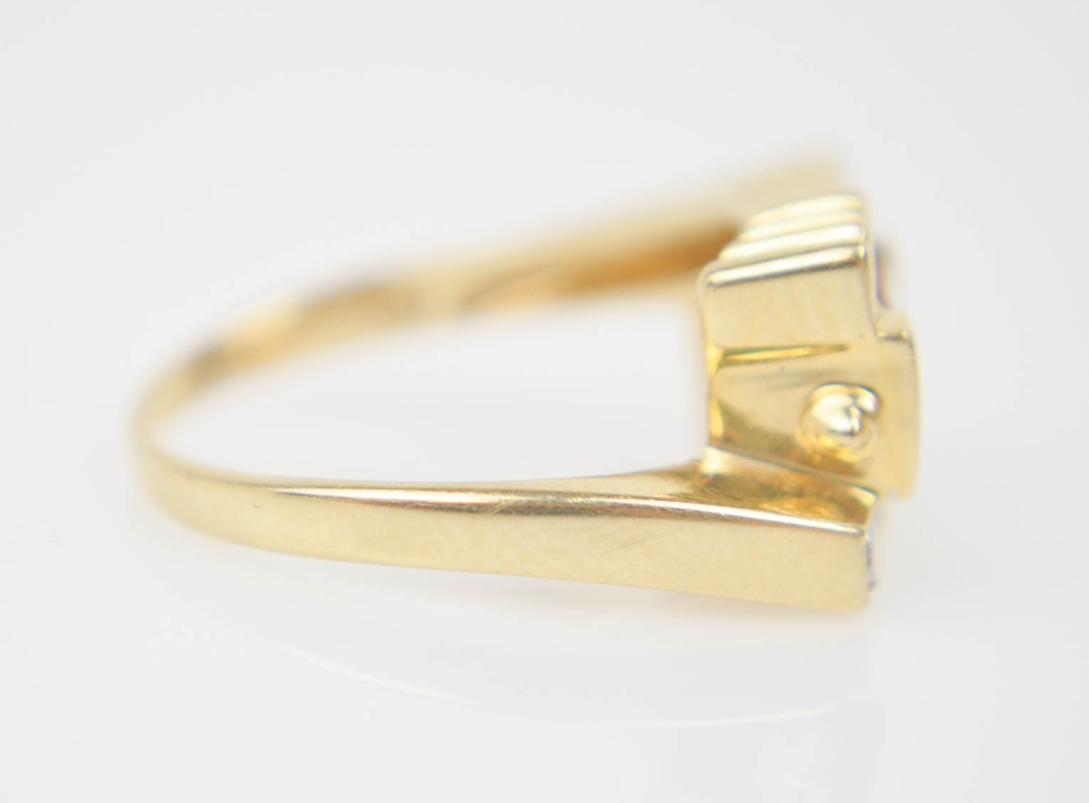 14K Yellow Gold Yellow Topaz and Diamond Ring