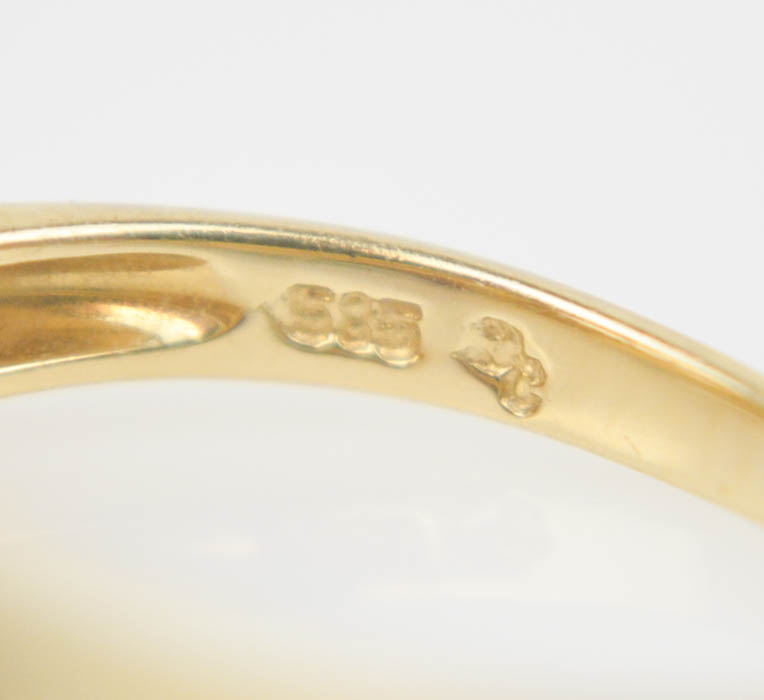 14K Yellow Gold Yellow Topaz and Diamond Ring