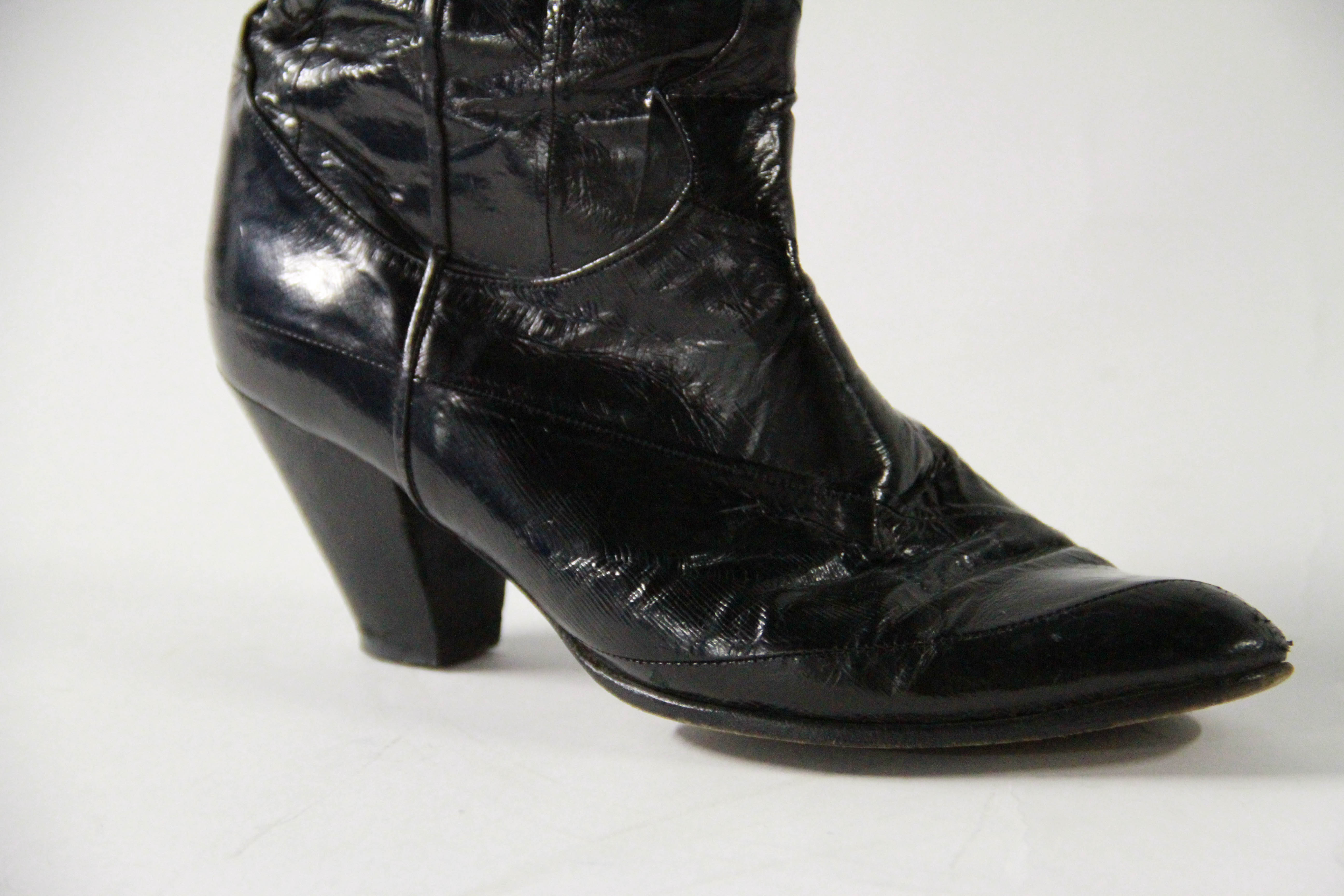 Saffron Black Eel Women's Cowboy Boots