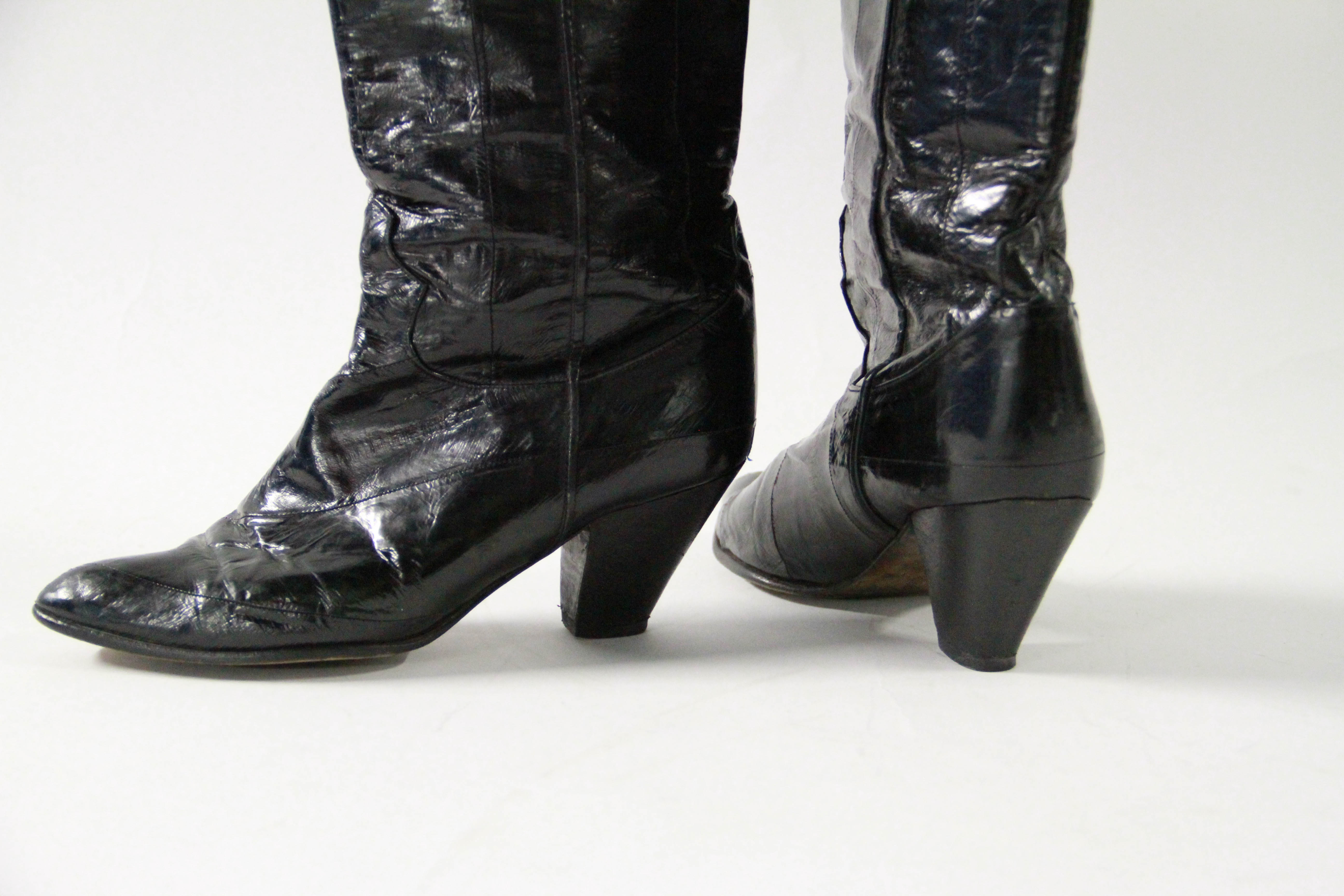 Saffron Black Eel Women's Cowboy Boots