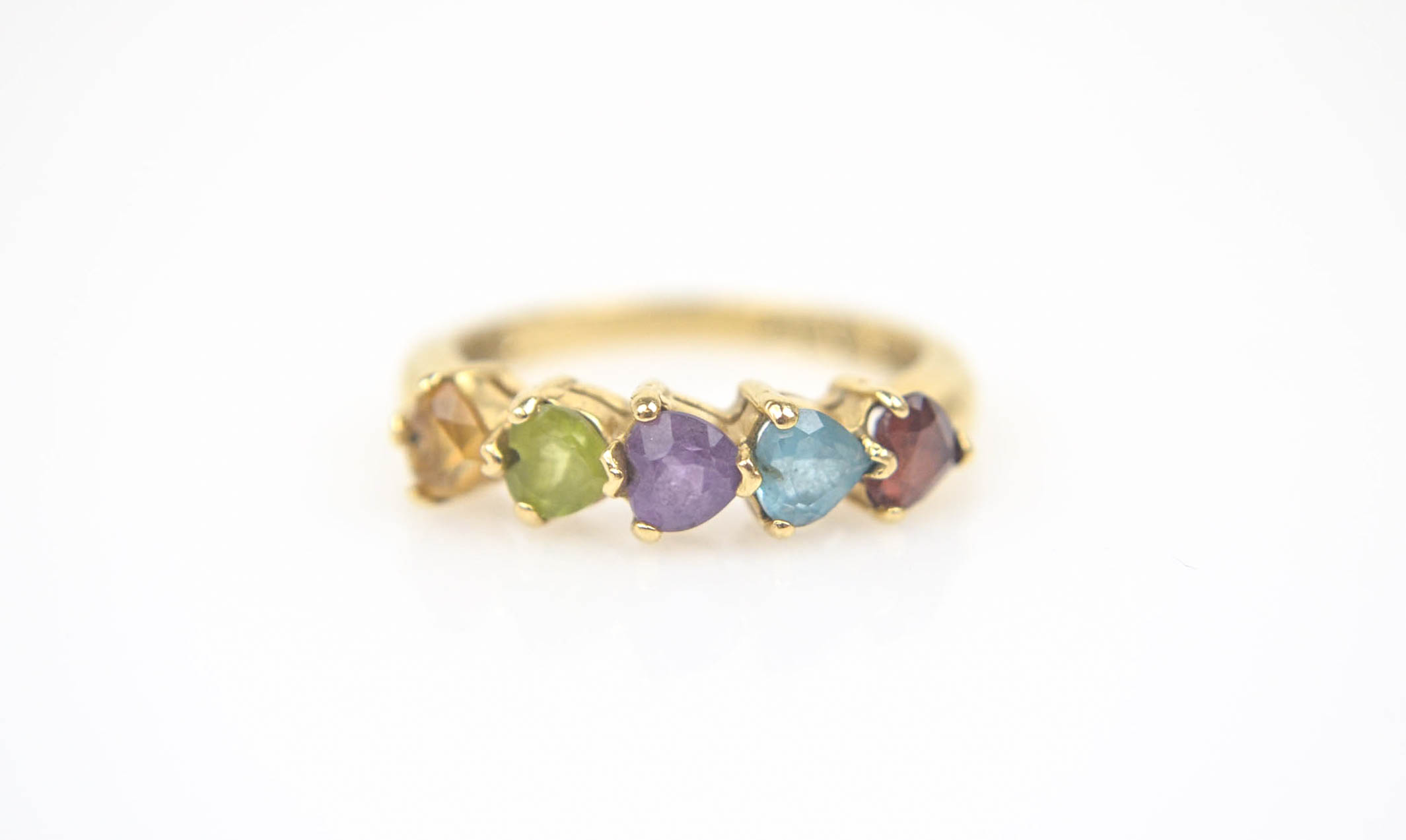 14K Yellow Gold Multi-colored Gemstone Ring