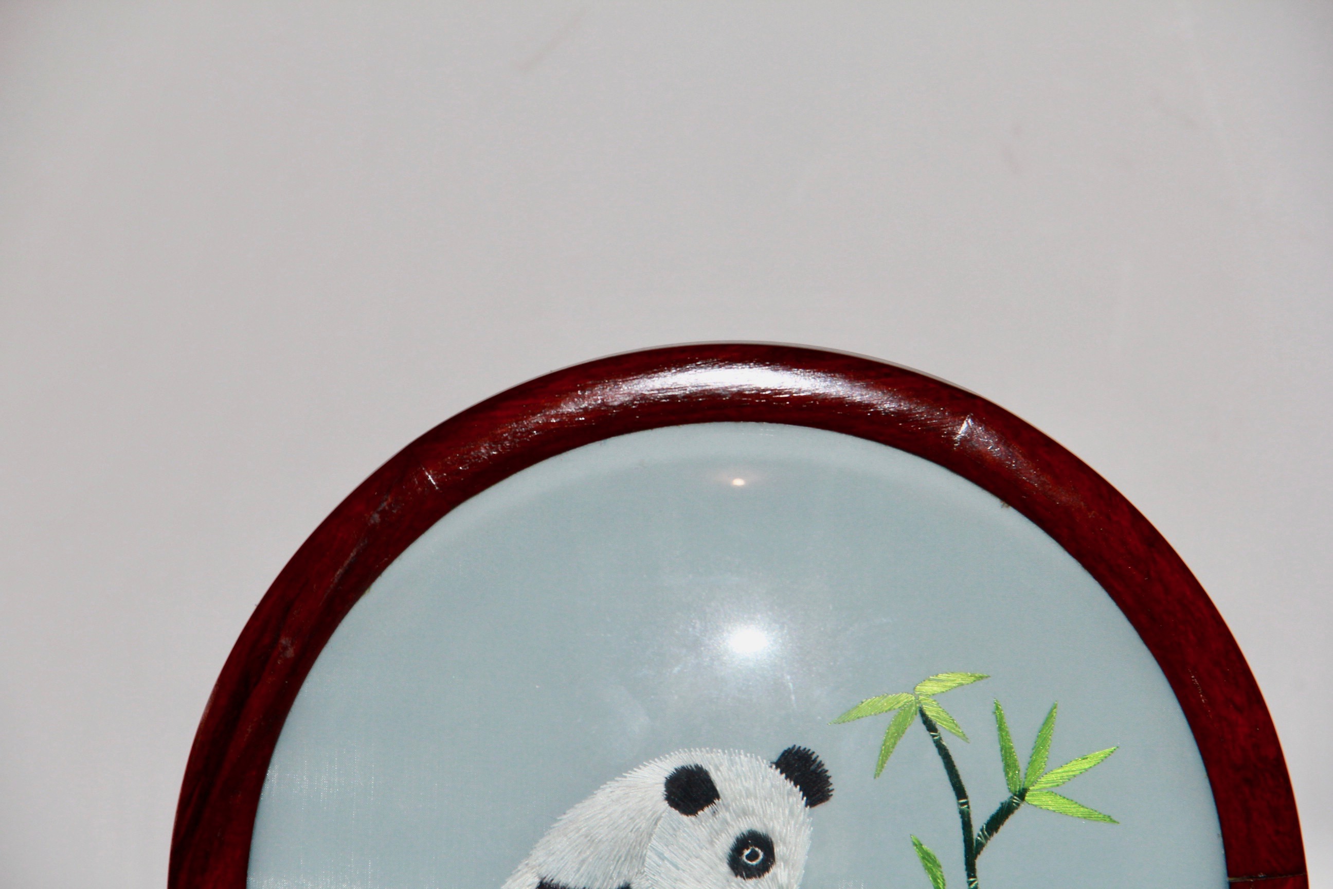 Chinese Table Screen With an Embroidery of Pandas