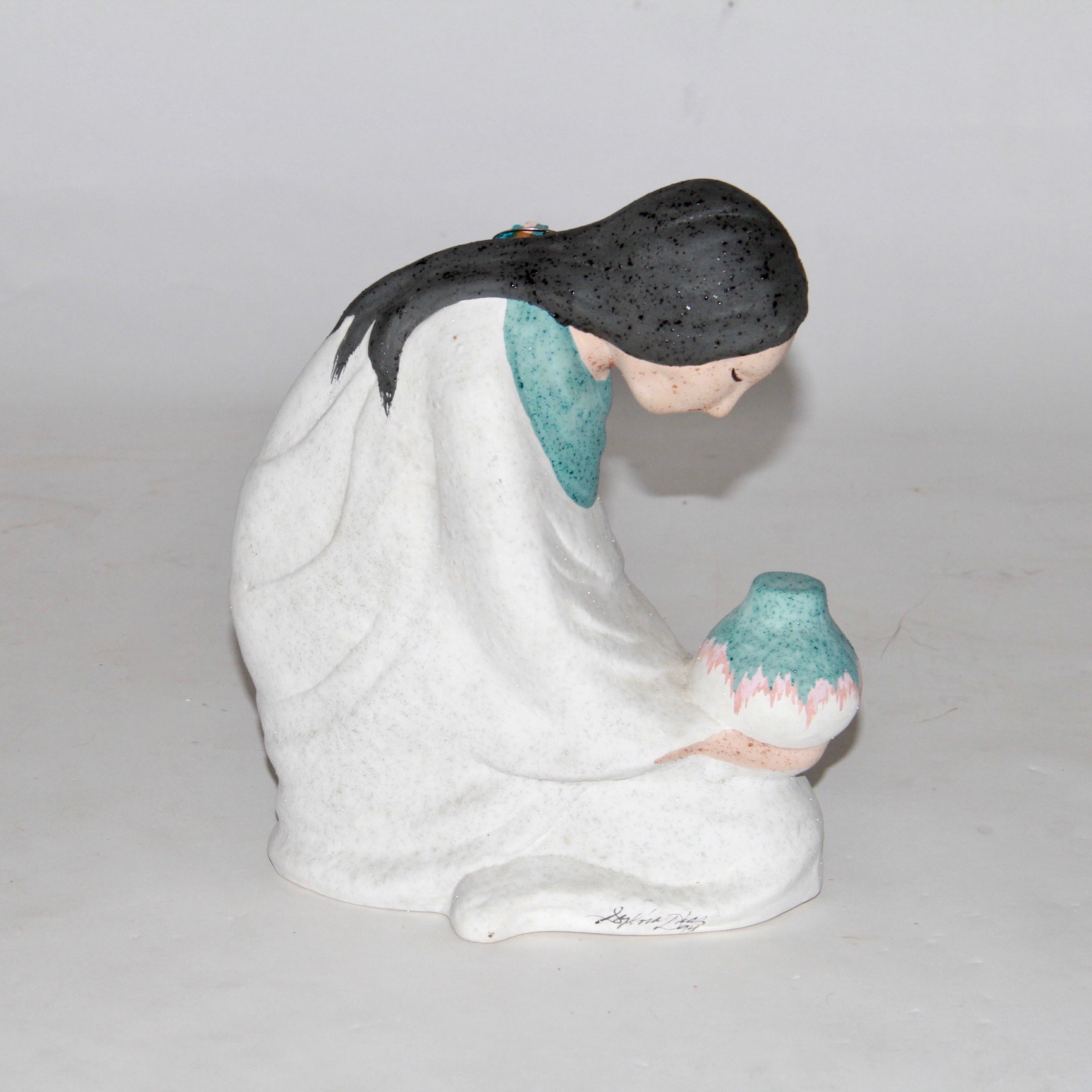 Sylvia Diaz Ceramic Figurine of Southwestern Style Woman