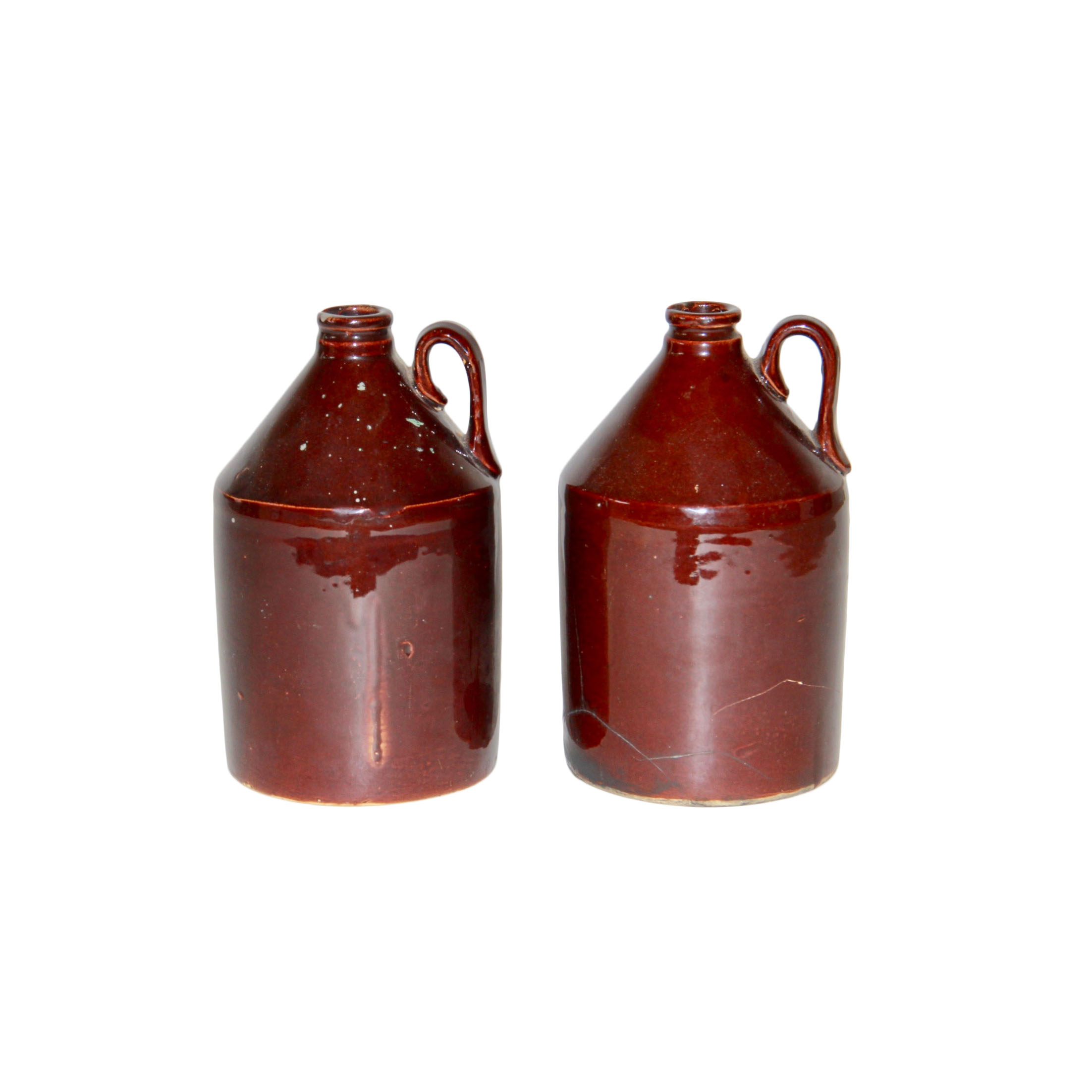 Pair of Vintage Ceramic Whiskey Jugs