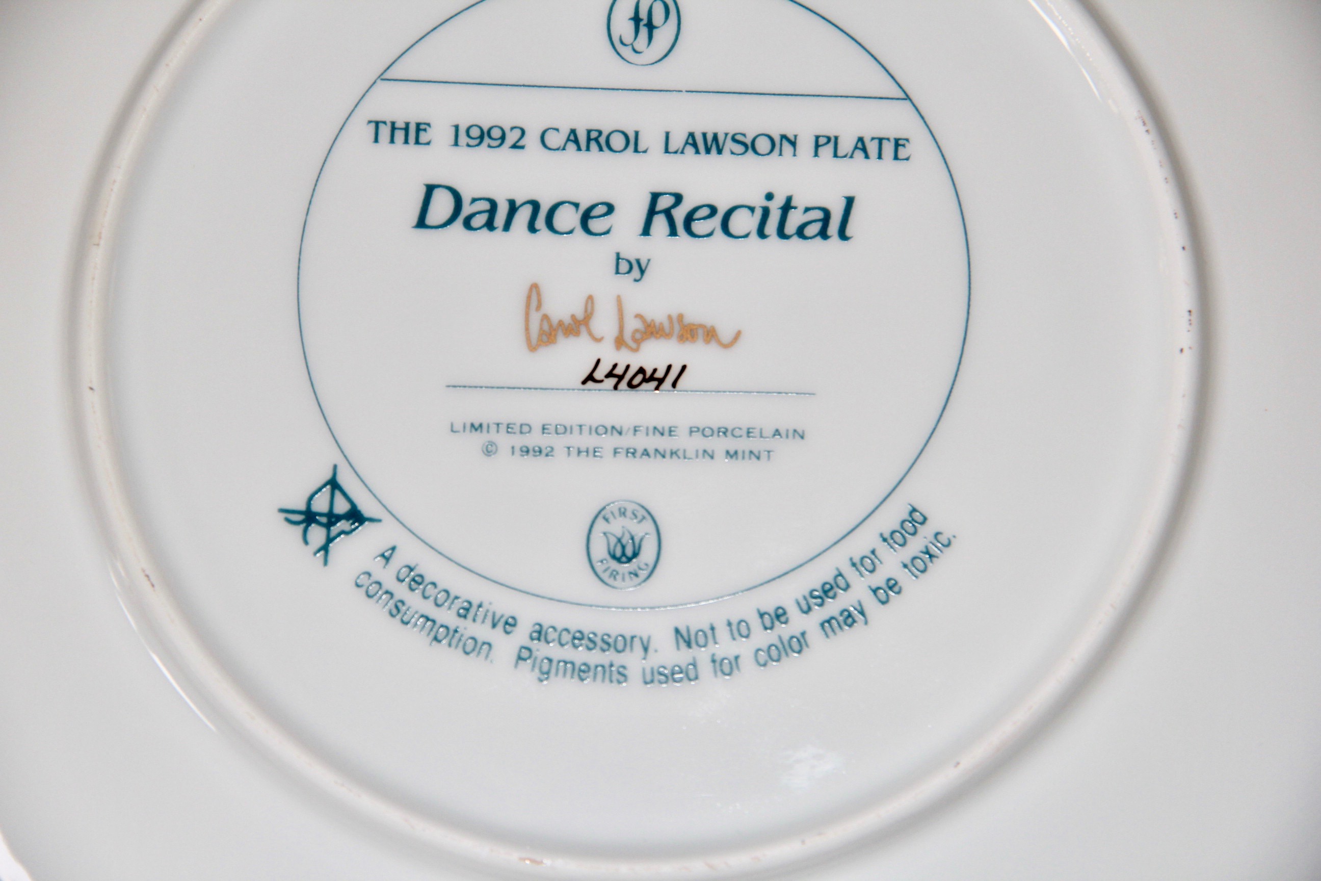 Franklin Mint Carol Lawson Decorative Plates