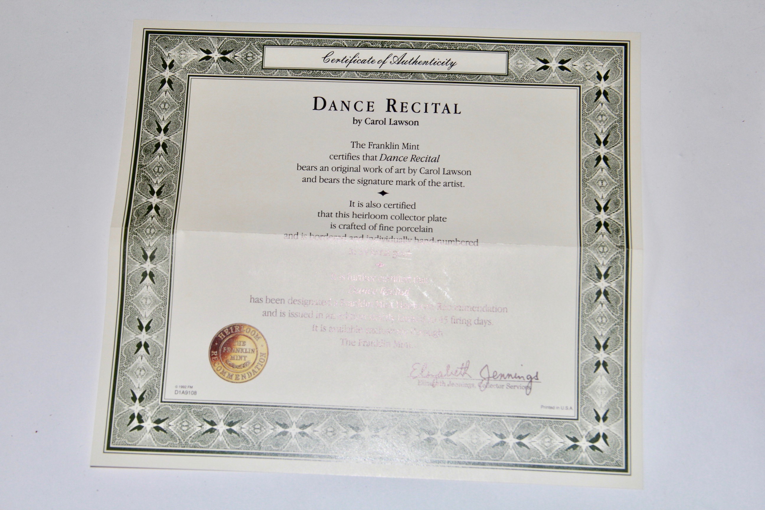 Franklin Mint Carol Lawson Decorative Plates