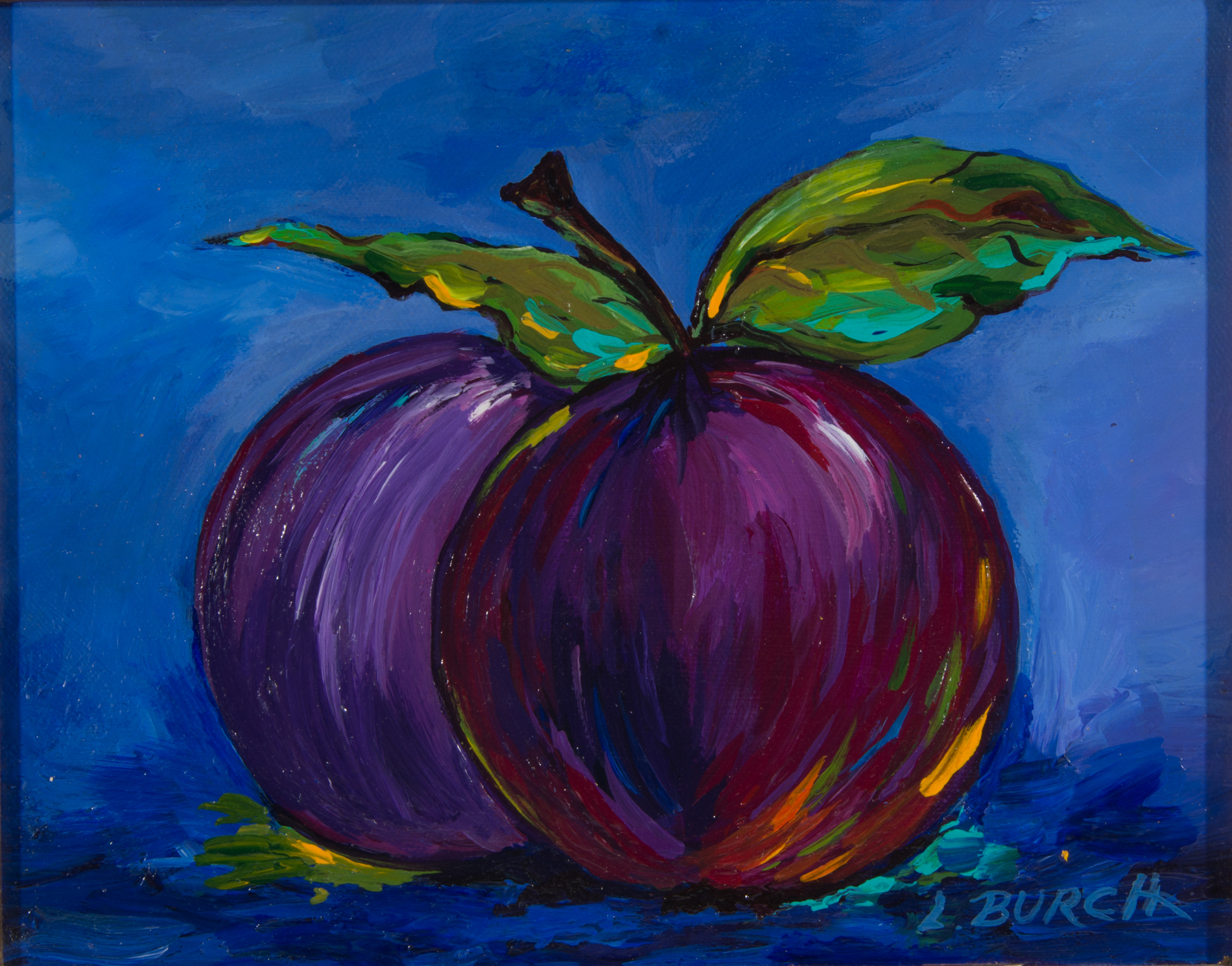 L. Burch Framed Oil on Canvas Fruit Paintings