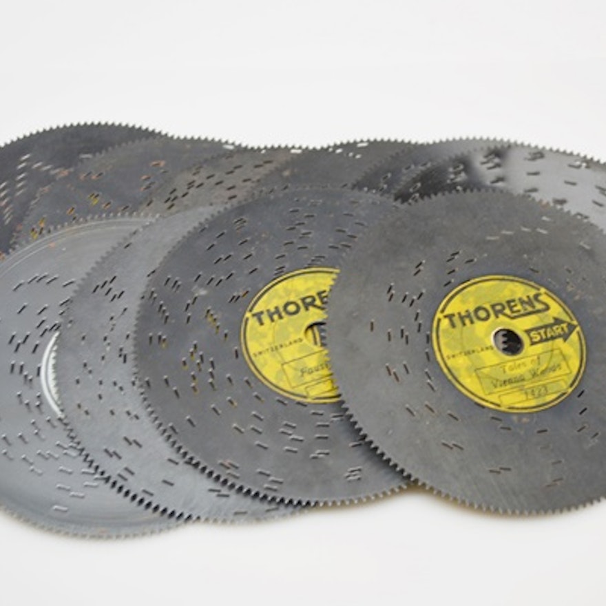 Vintage Thorens Metal Music Box Discs