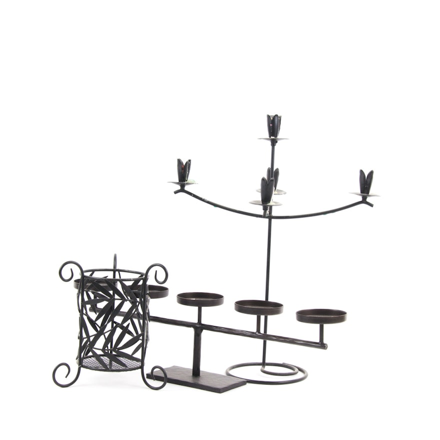 Black Metal Candle Holder Assortment