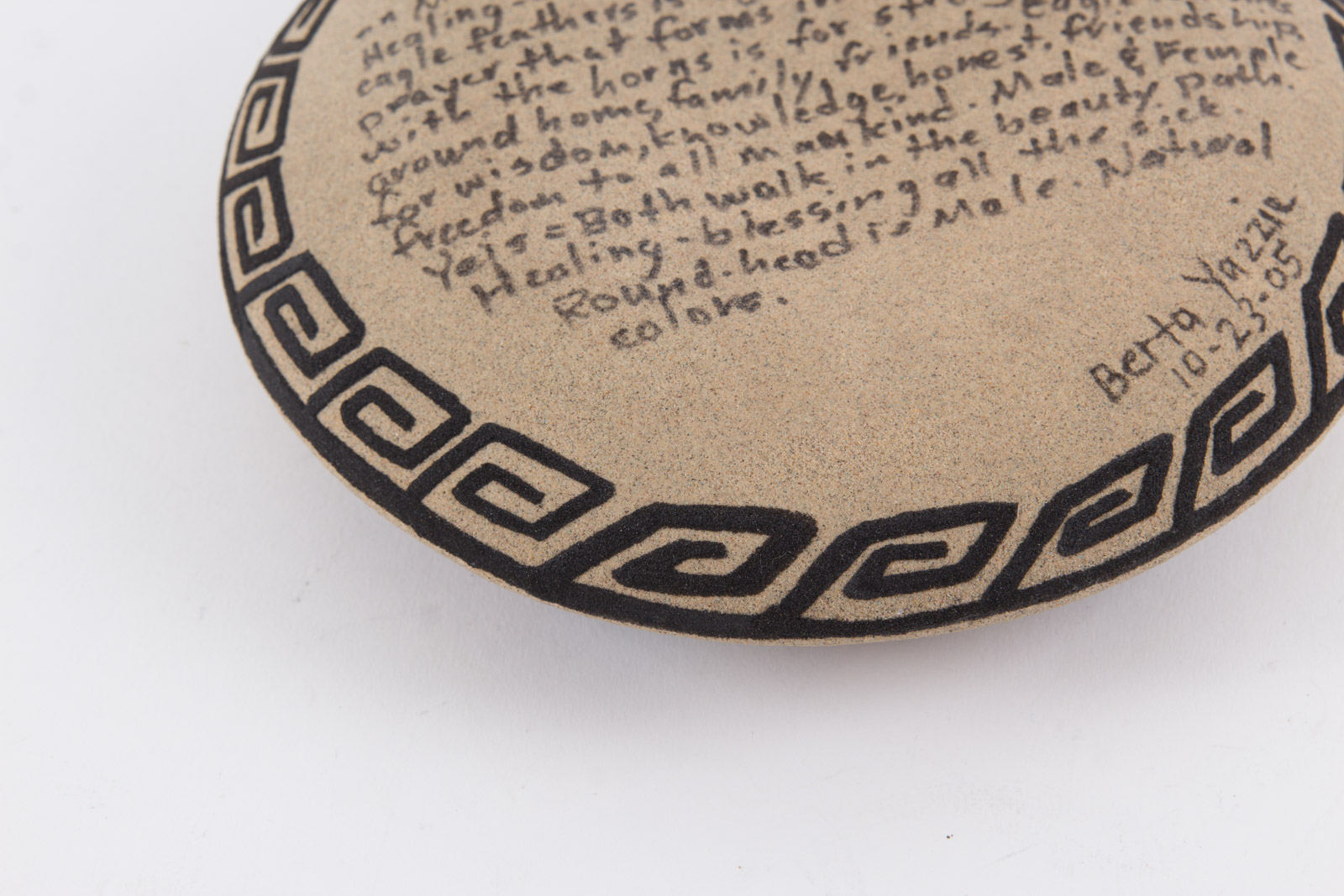 Berta Yazzie Navajo Sand Painting Vessel "Sun & Eagle"