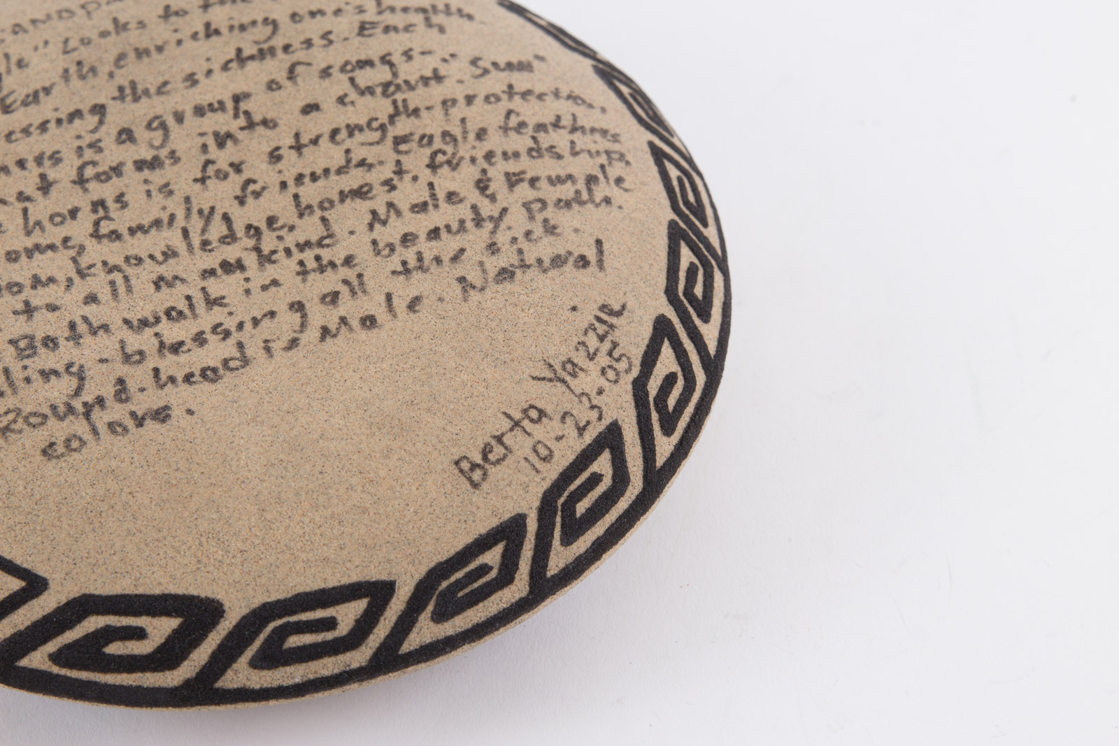 Berta Yazzie Navajo Sand Painting Vessel "Sun & Eagle"