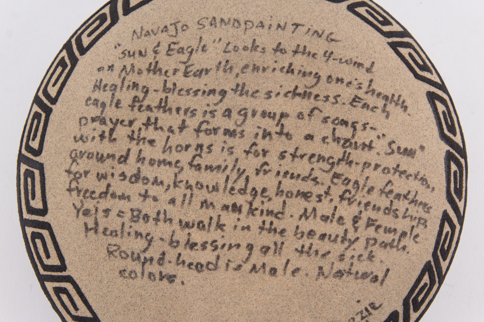 Berta Yazzie Navajo Sand Painting Vessel "Sun & Eagle"